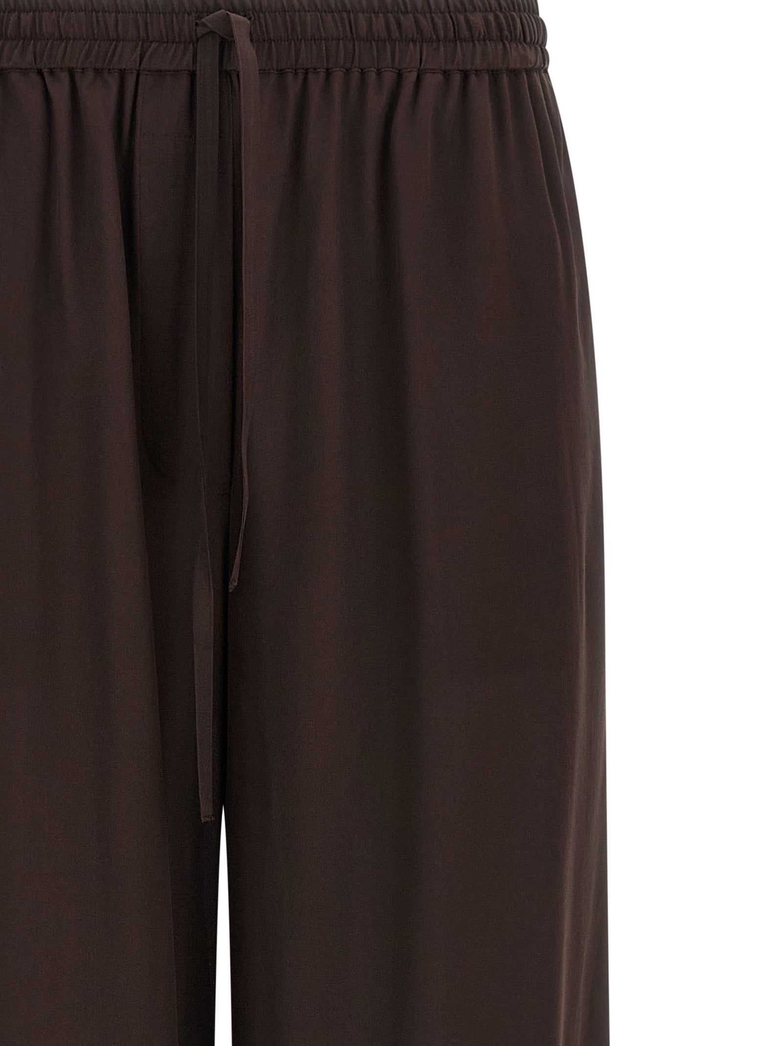 P.A.R.O.S.H. Brown Silk Casual Pants