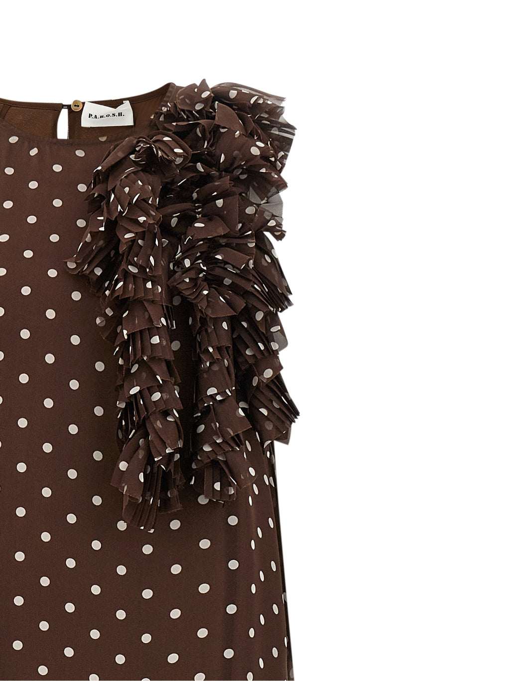 P.A.R.O.S.H. Brown Polyester Long Dress