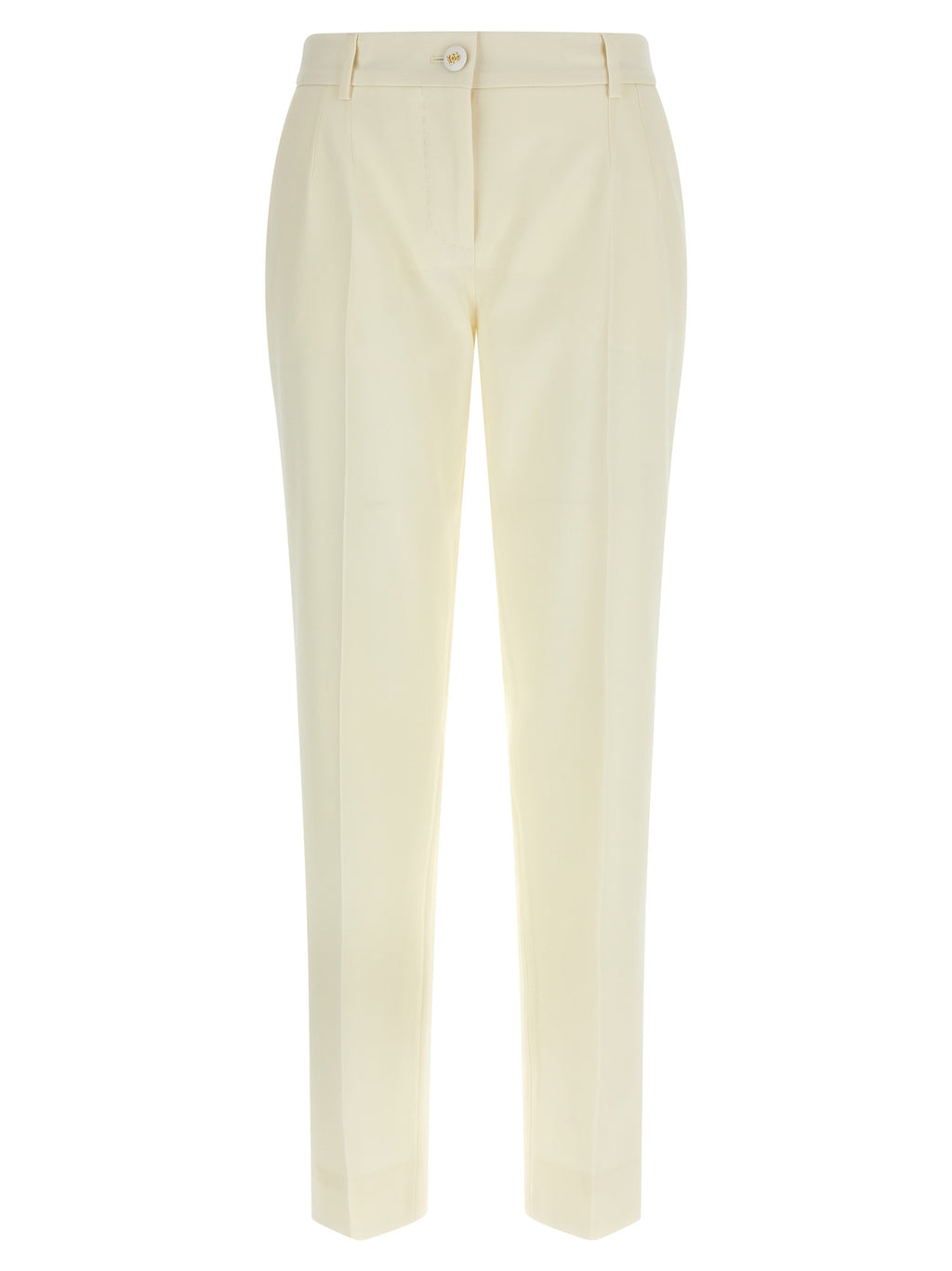 Dolce & Gabbana White Virgin Wool Dress Pants