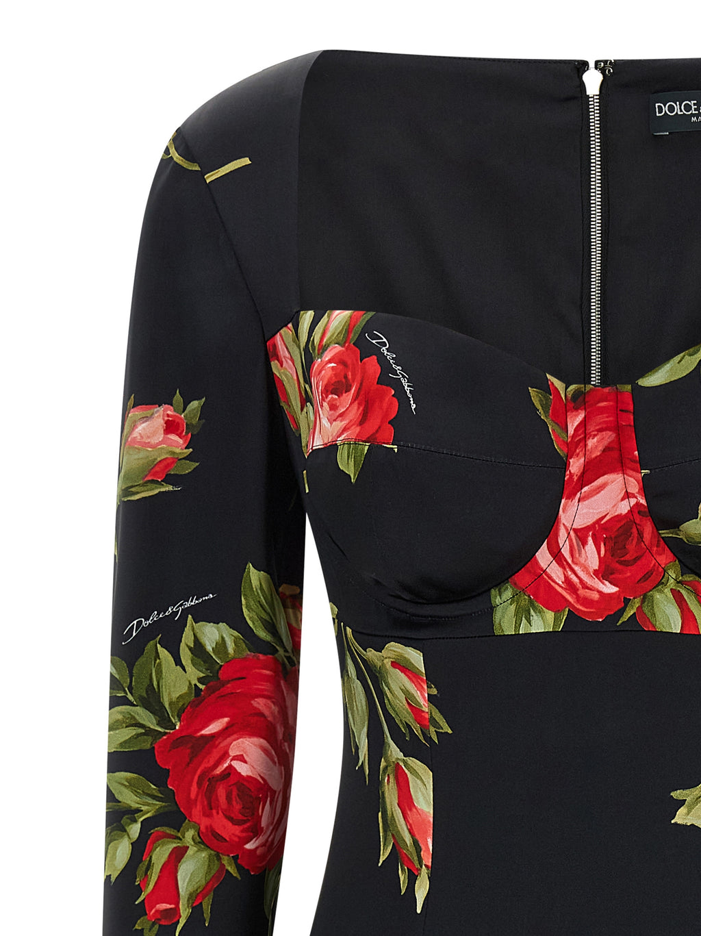 Dolce & Gabbana Black Viscose Midi Dress