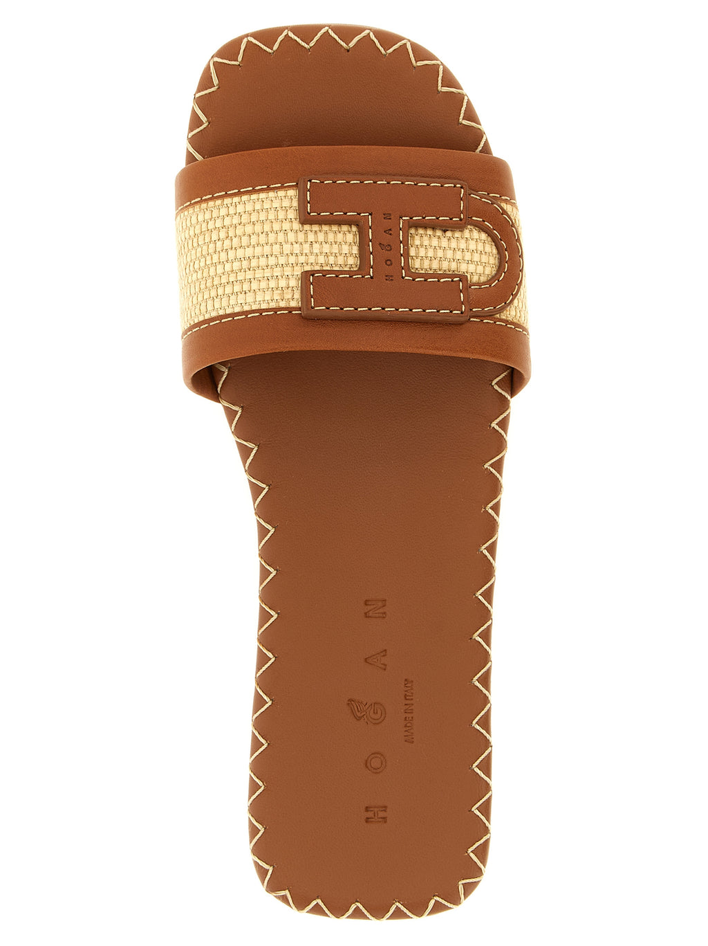 Hogan Brown Cotton Slides