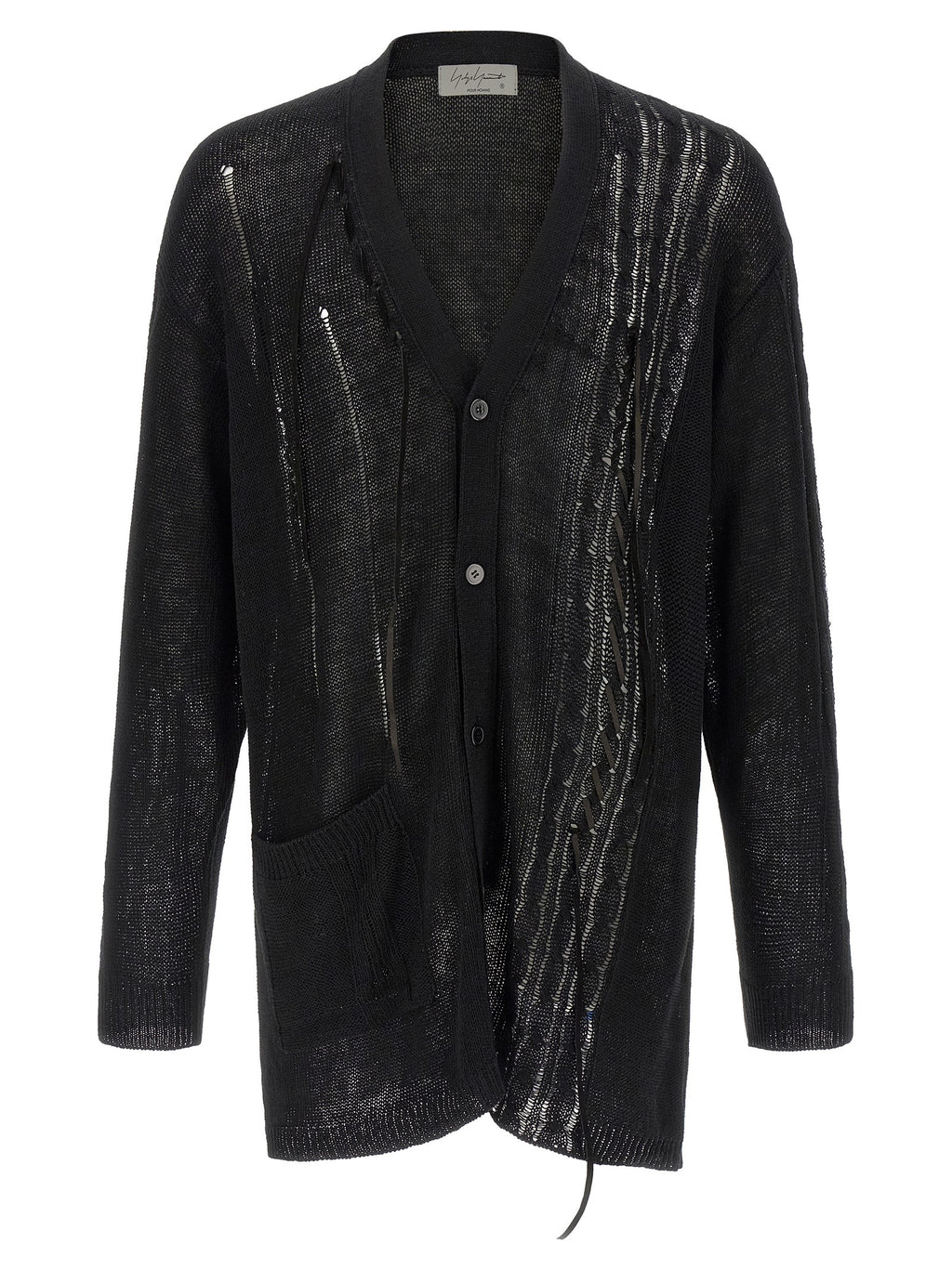 Yohji Yamamoto Black Linen Cardigan