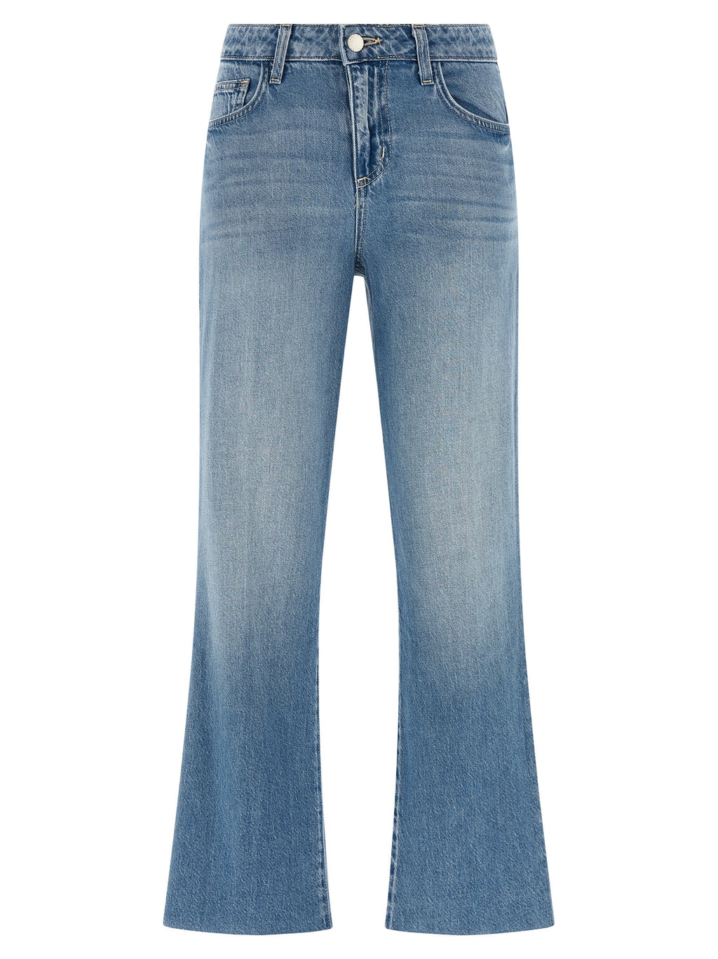 L'Agence Blue Cotton Flared Jeans