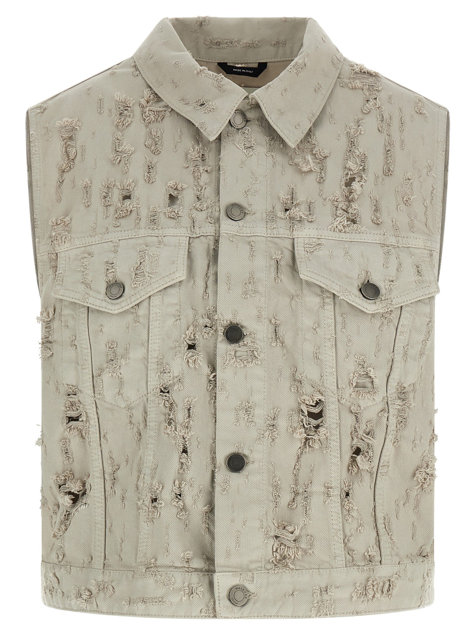 Haikure Gray Cotton Sleeveless Jacket