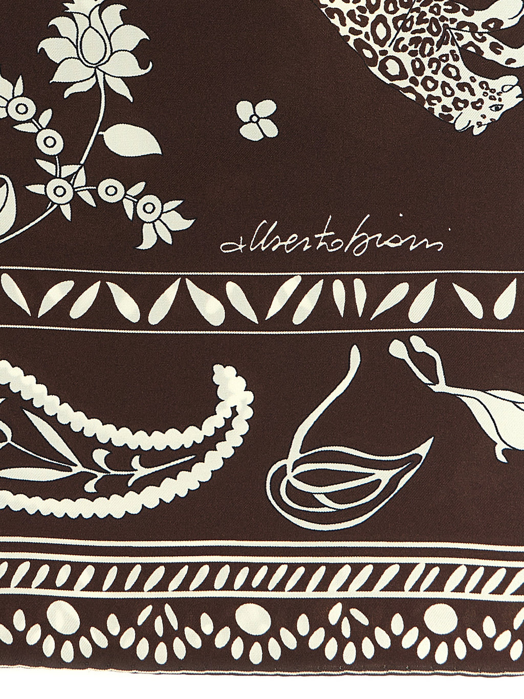 Alberto Biani Brown Silk Foulard