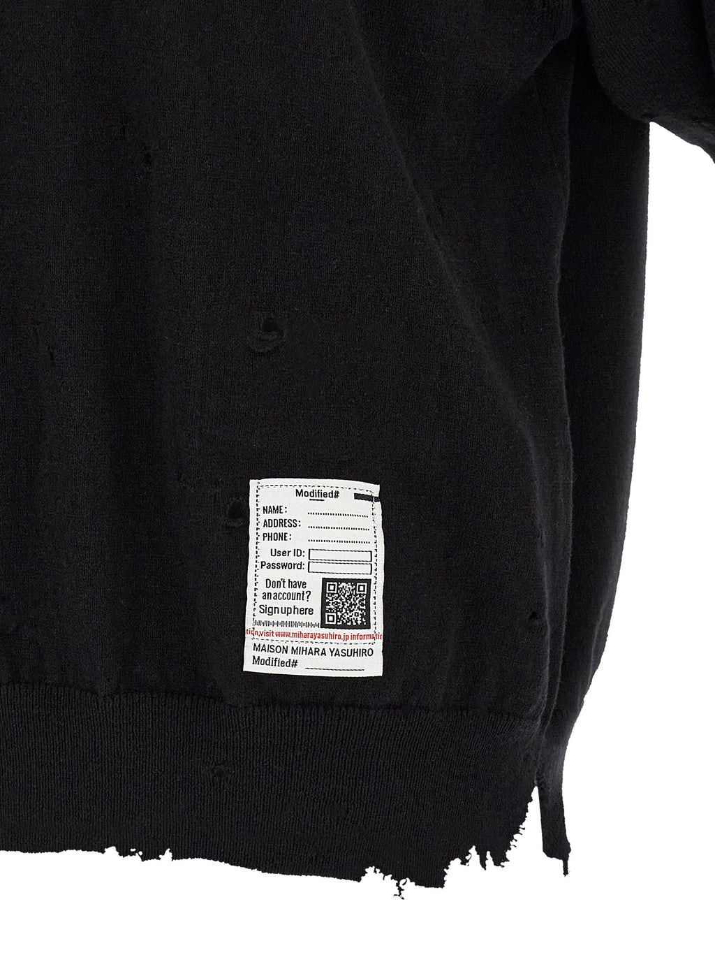 Maison Mihara Yasuhiro Black Cotton Polo Shirt