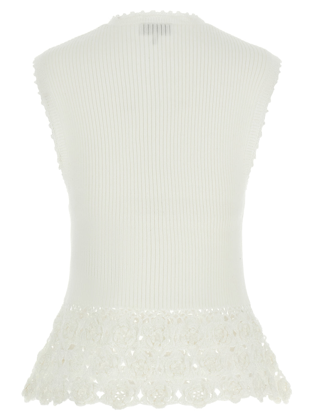Ganni White Organic Cotton Sleeveless Jacket