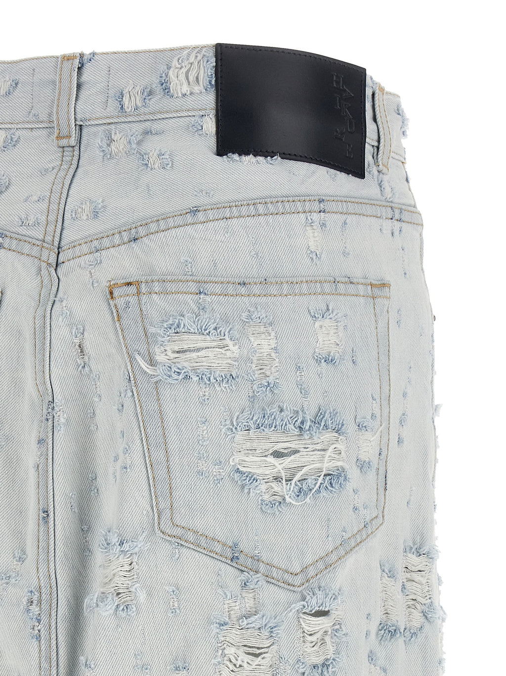 Haikure Blue Cotton Mini Skirt