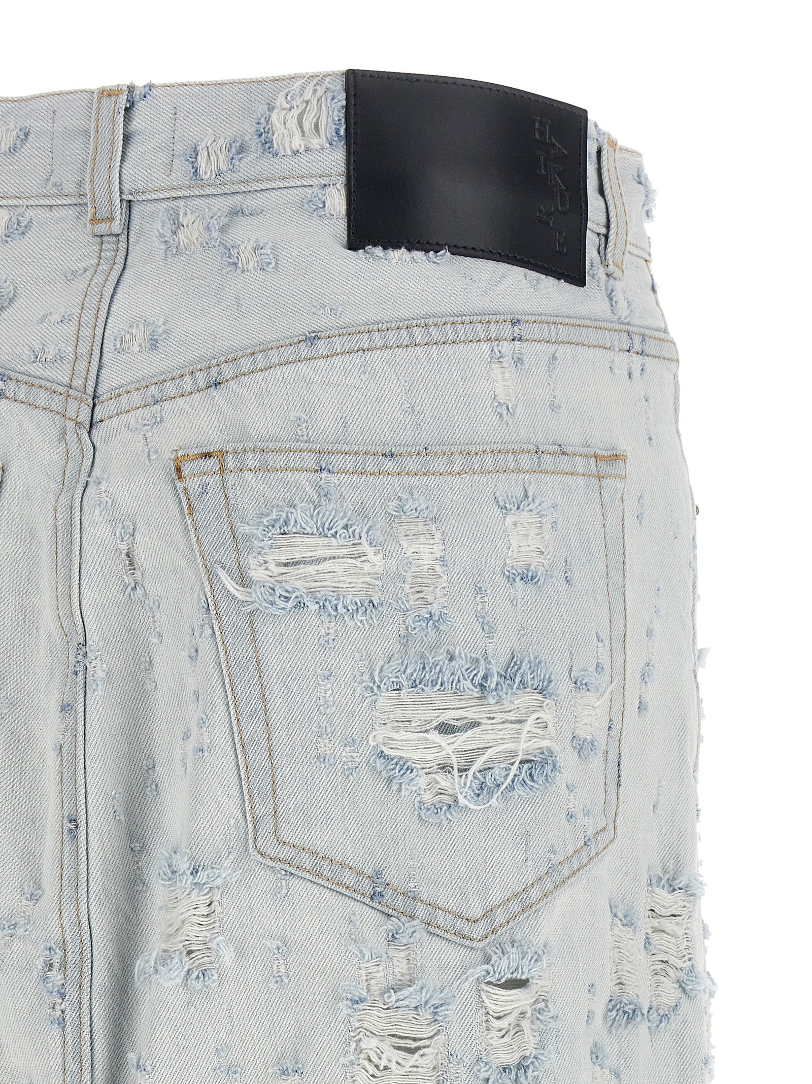 Haikure Blue Cotton Mini Skirt