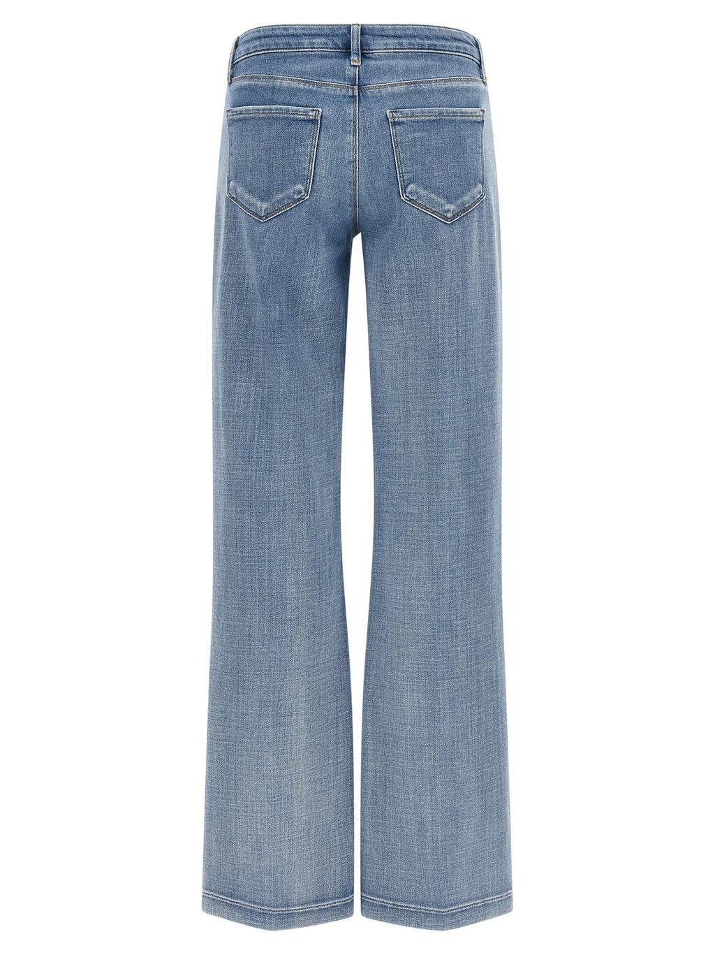 L'Agence Blue Cotton Straight-Leg Jeans