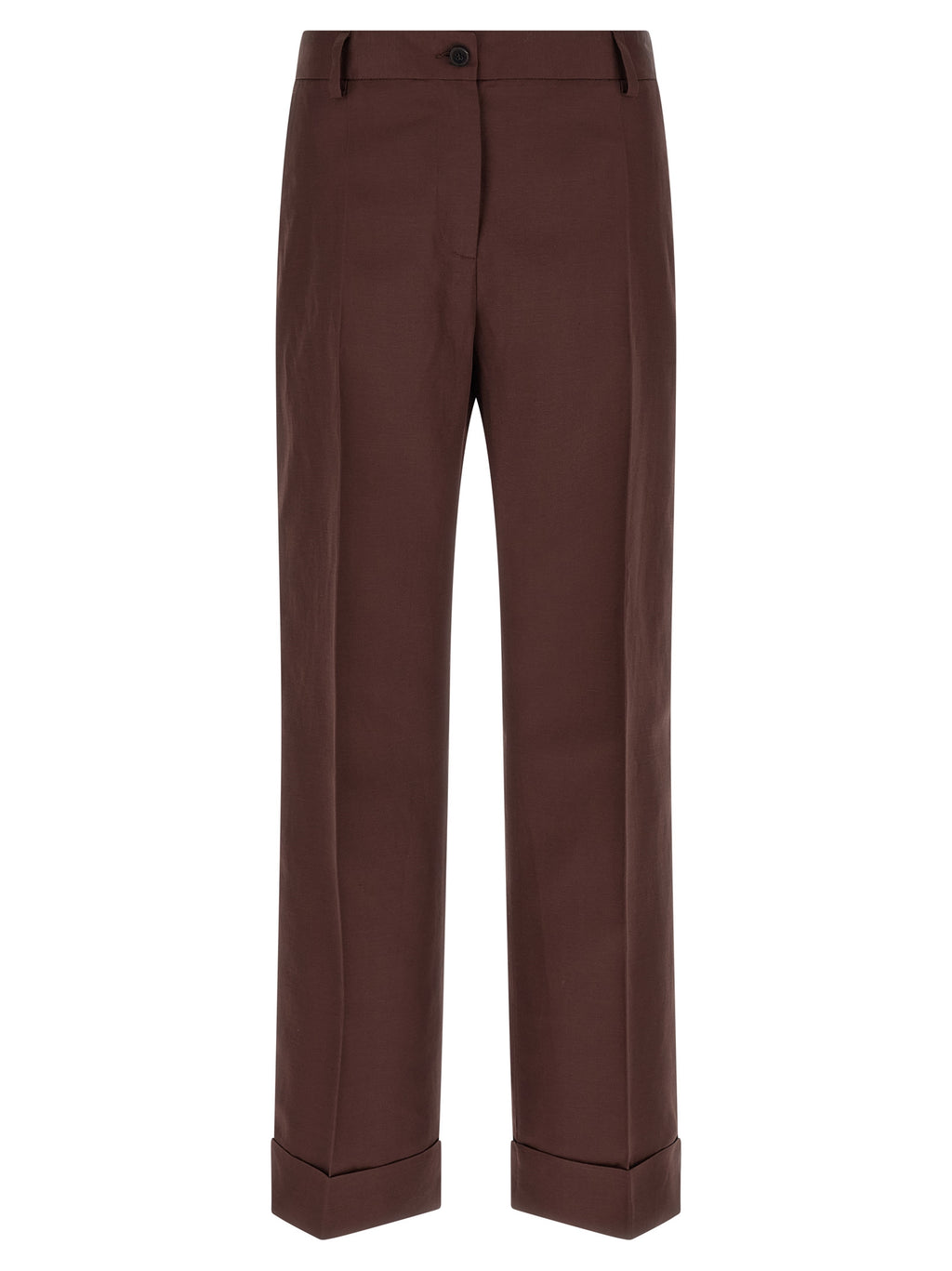 Alberto Biani Brown Viscose Casual Pants