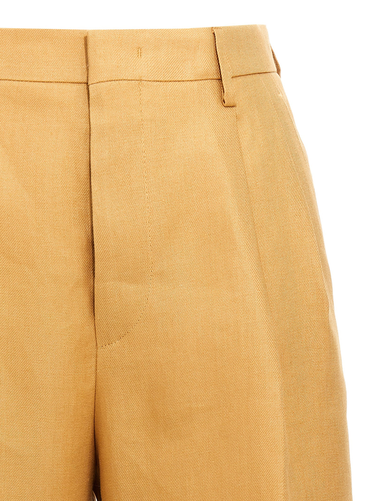 Tagliatore Orange Linen Bermuda Shorts