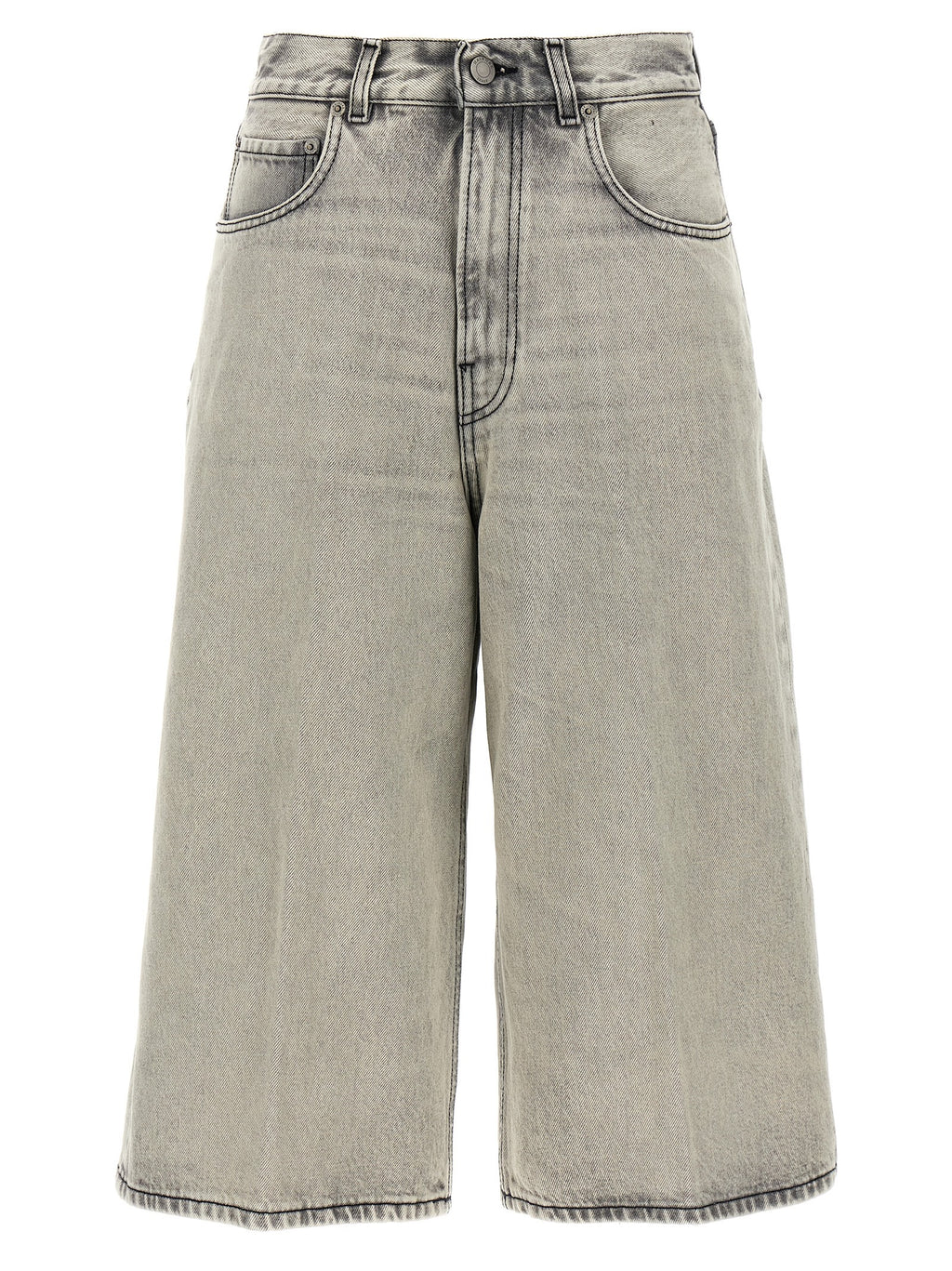 Haikure White Cotton Bermuda Shorts