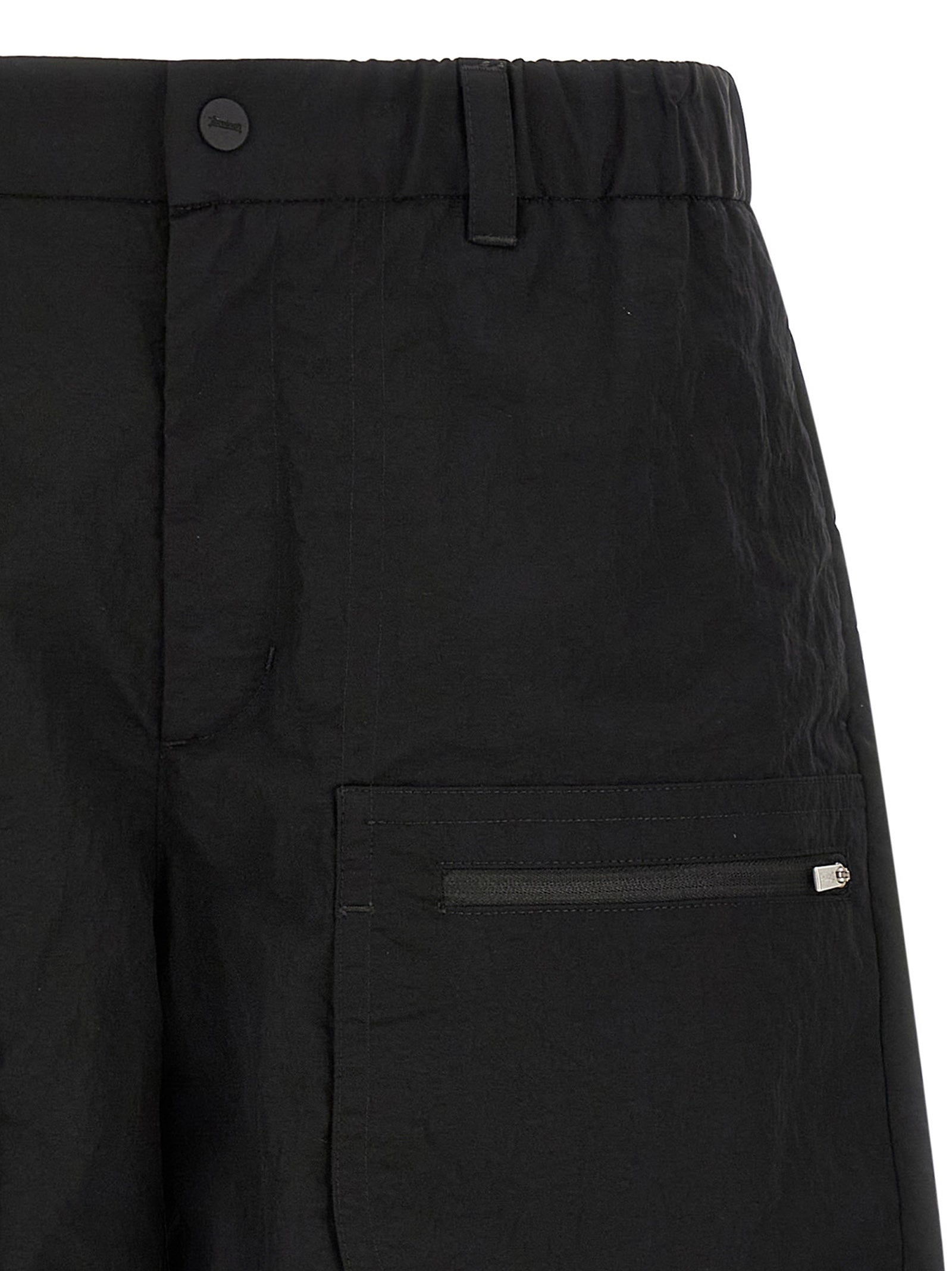 LAMINAR Black Polyamide Bermuda Shorts