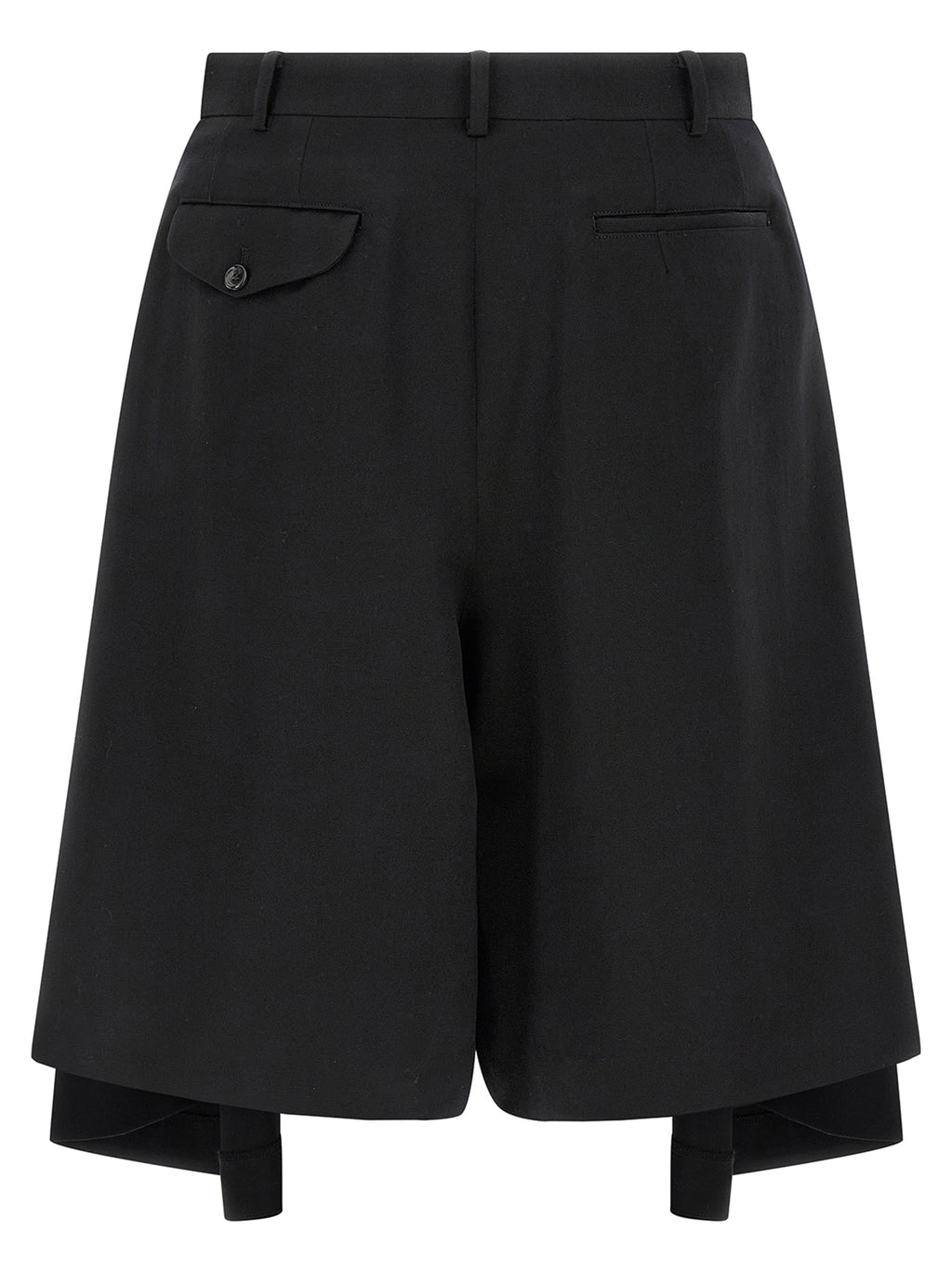 Comme Des Garçons Black Wool Bermuda Shorts