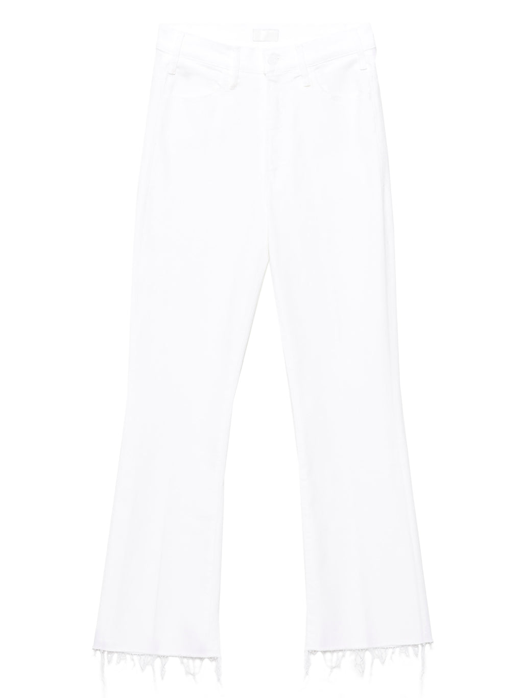 Mother Denim White Cotton Flared Jeans