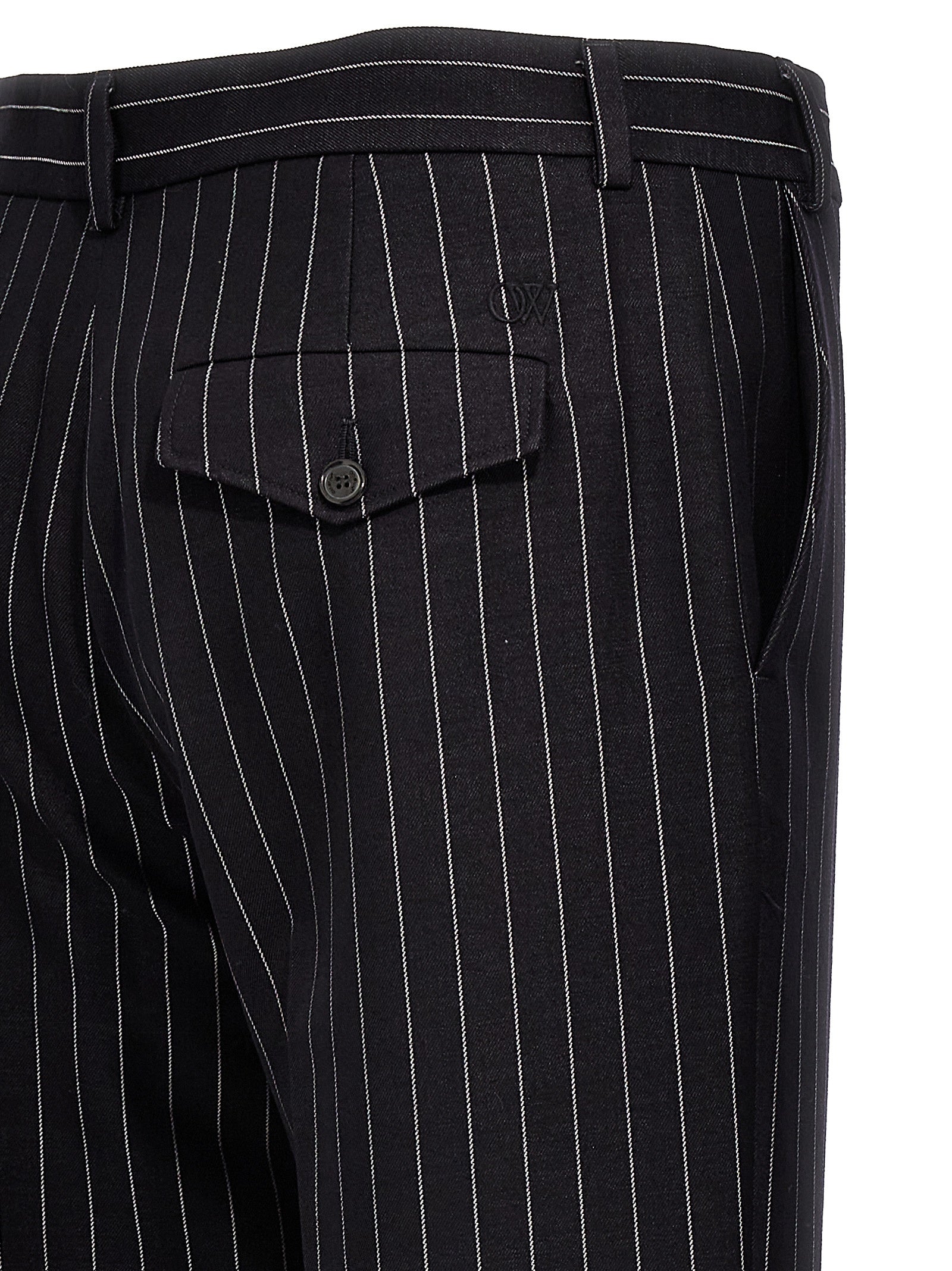Off-White Blue Wool Dress Pants