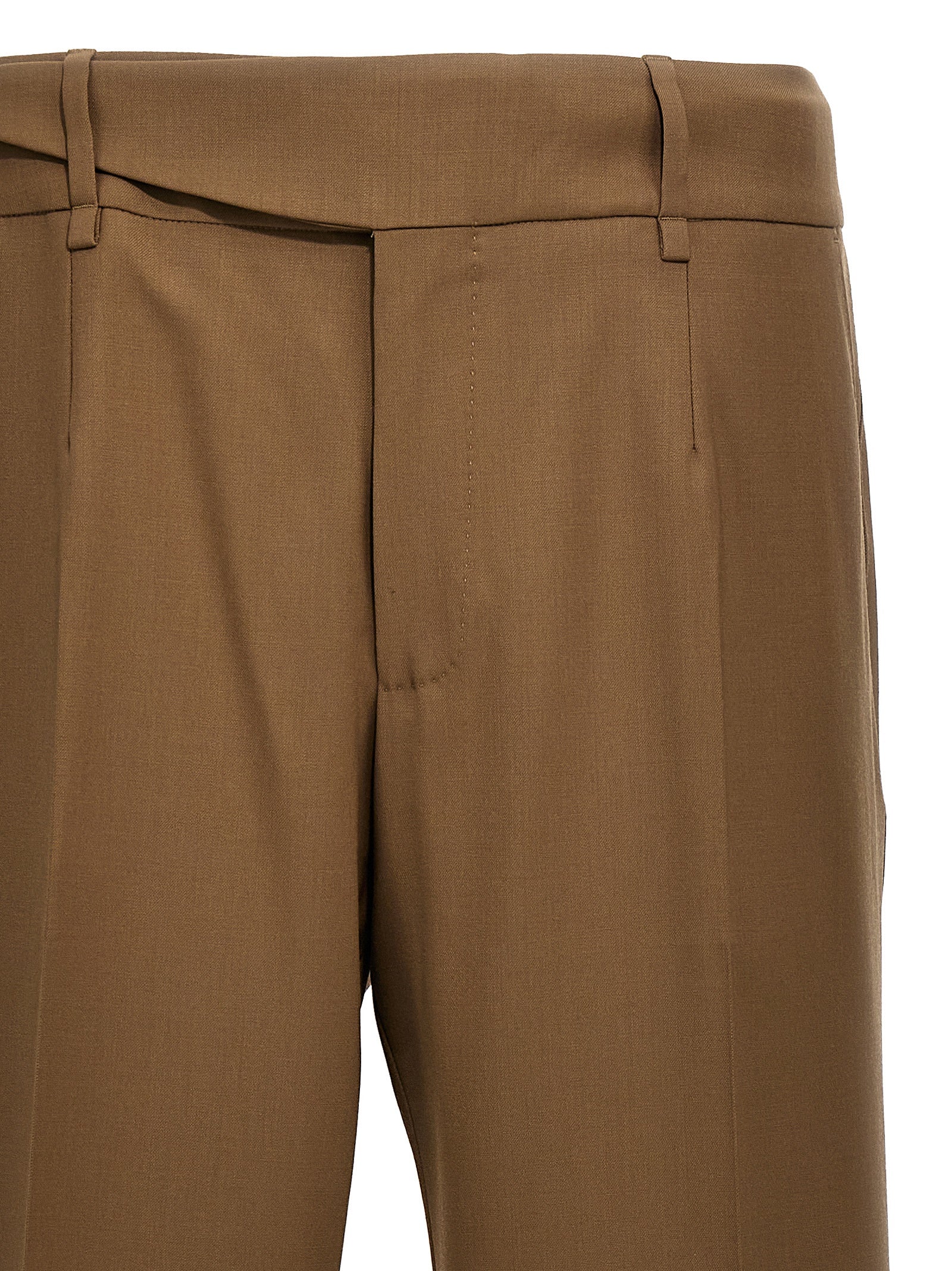Dolce & Gabbana Brown Virgin Wool Dress Pants