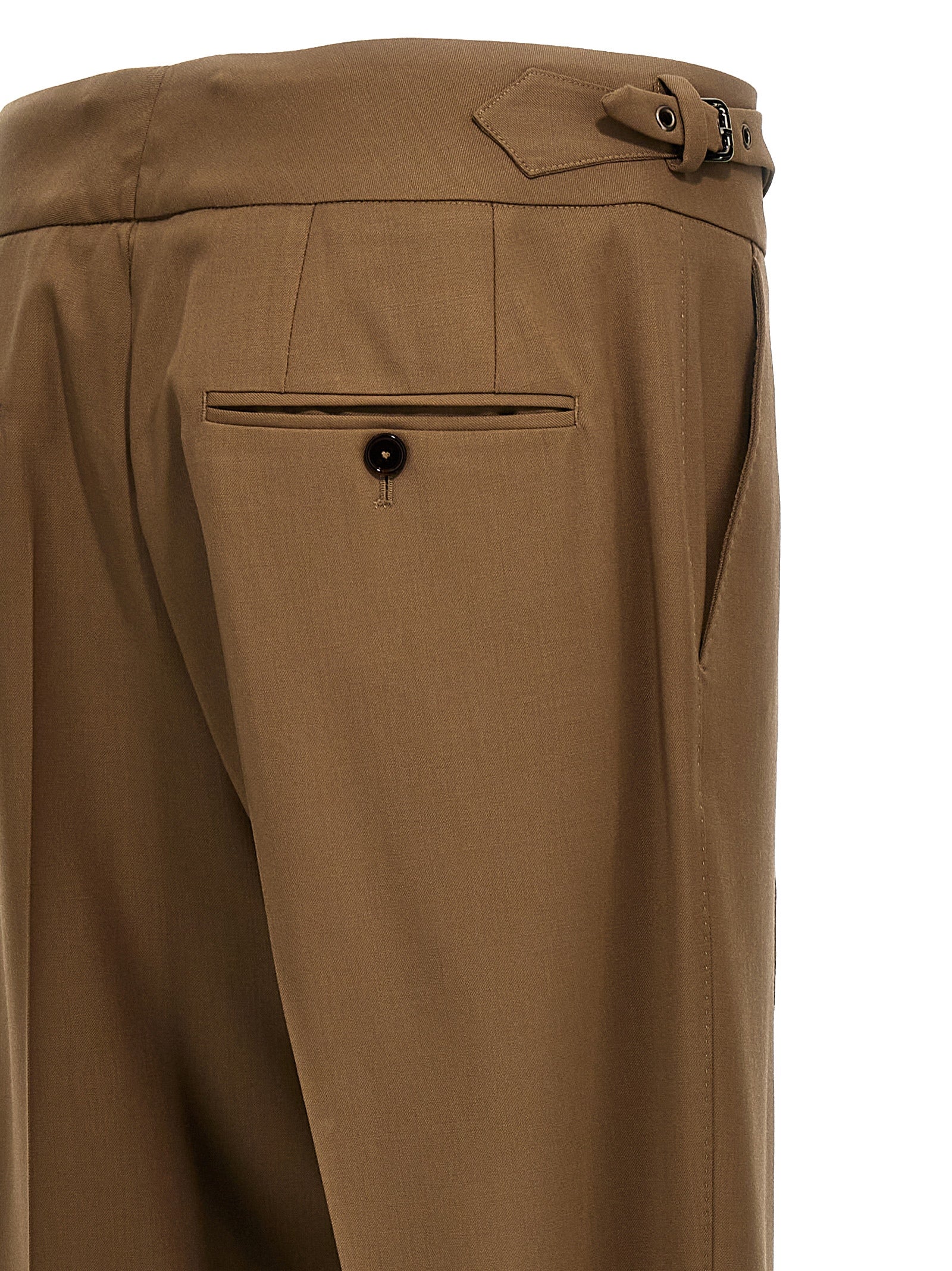 Dolce & Gabbana Brown Virgin Wool Dress Pants