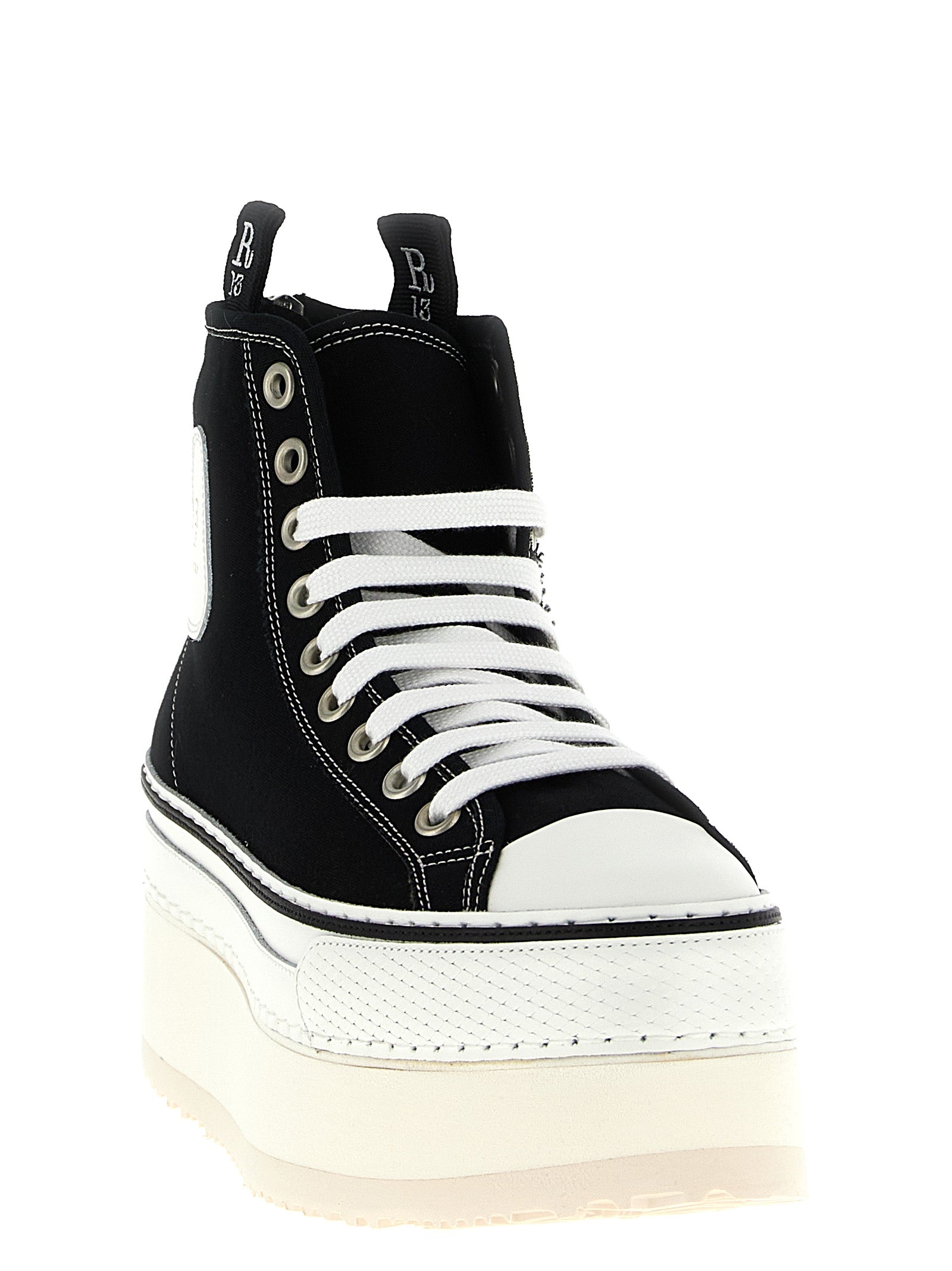 R13 Bicolor Cotton Platform Sneakers