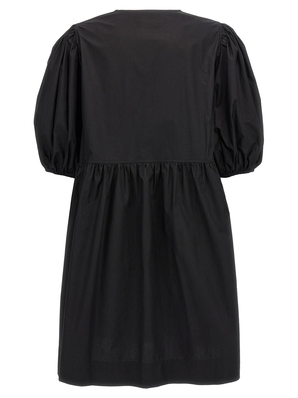 Ganni Black Cotton Short Dress