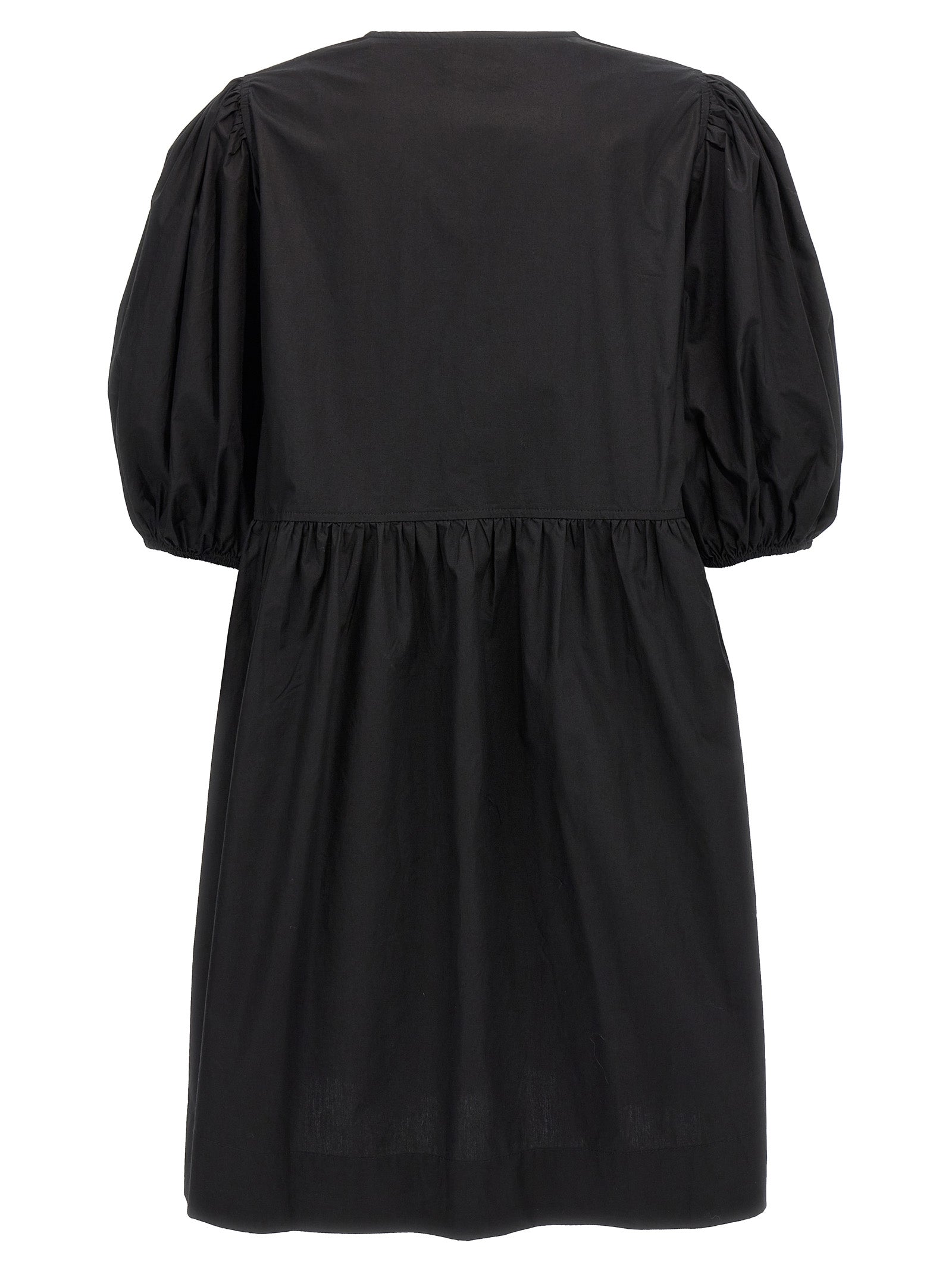 Ganni Black Cotton Short Dress