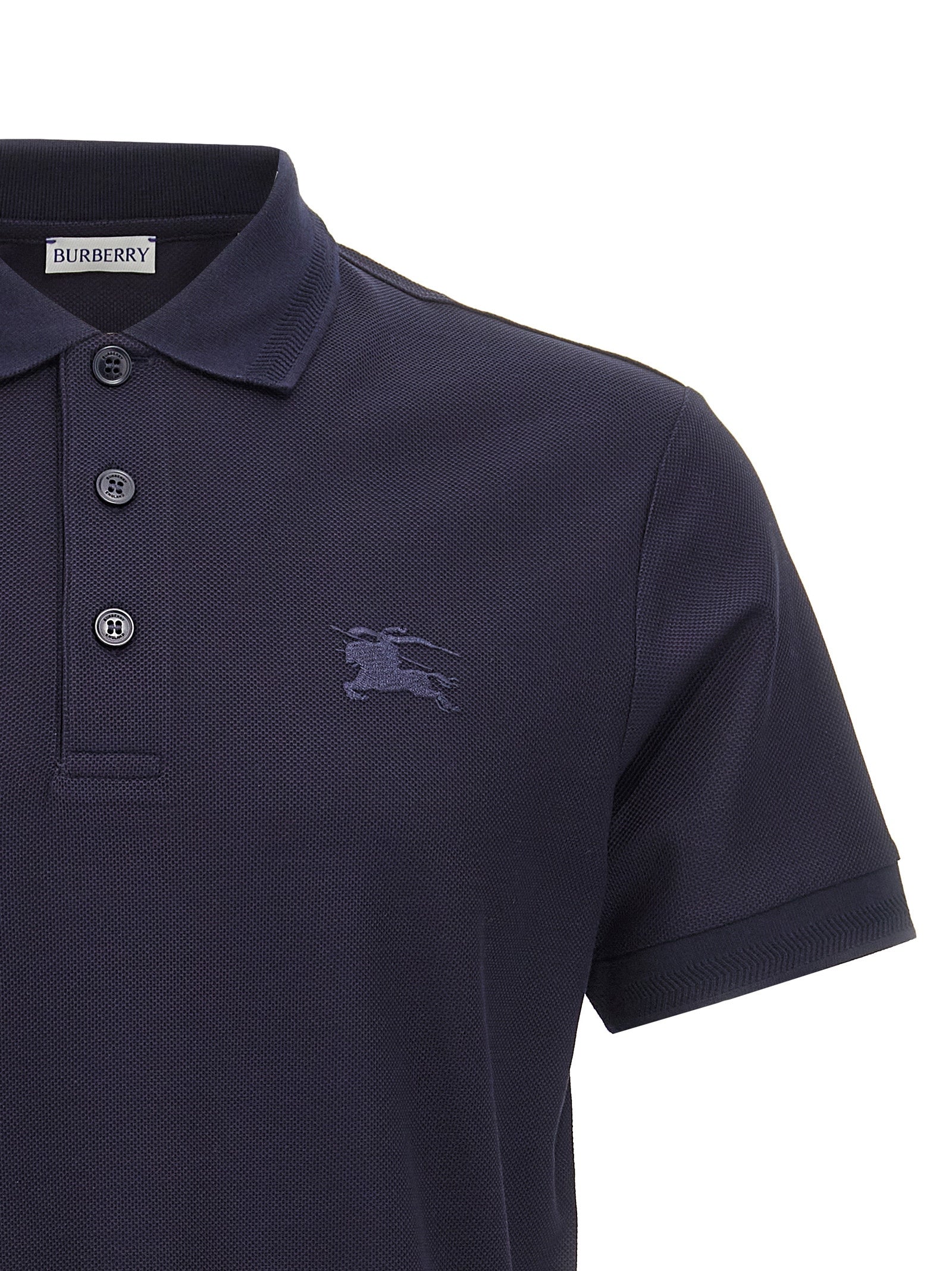 Burberry Blue Cotton Polo Shirt