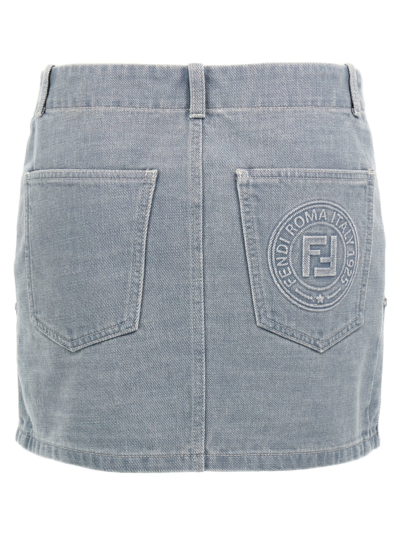 Fendi Gray Cotton Long Skirt