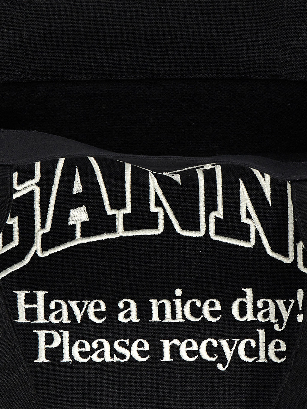 Ganni Bicolor Recycled Cotton Tote Bag