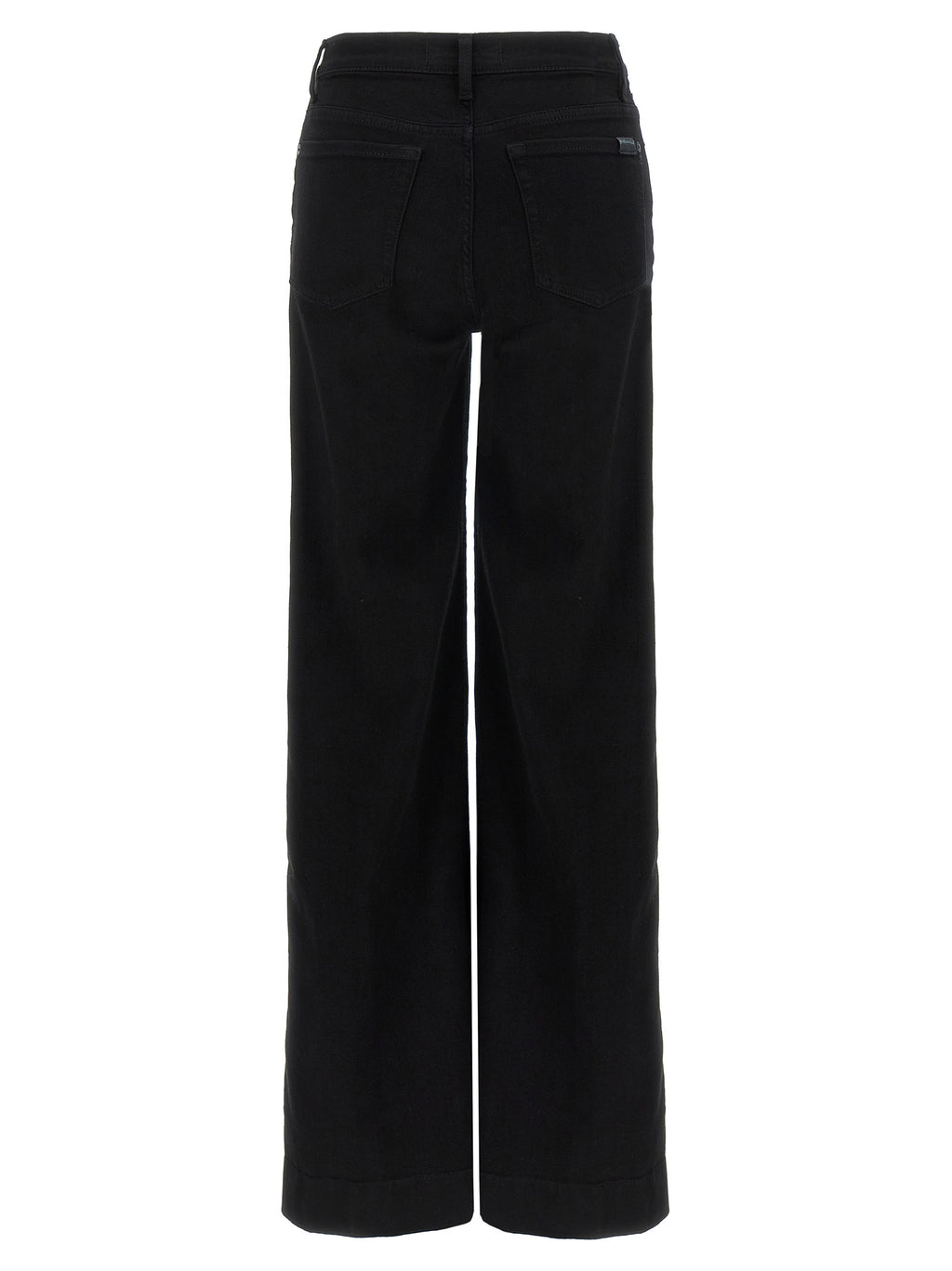 7 For All Mankind Black Cotton Flared Jeans