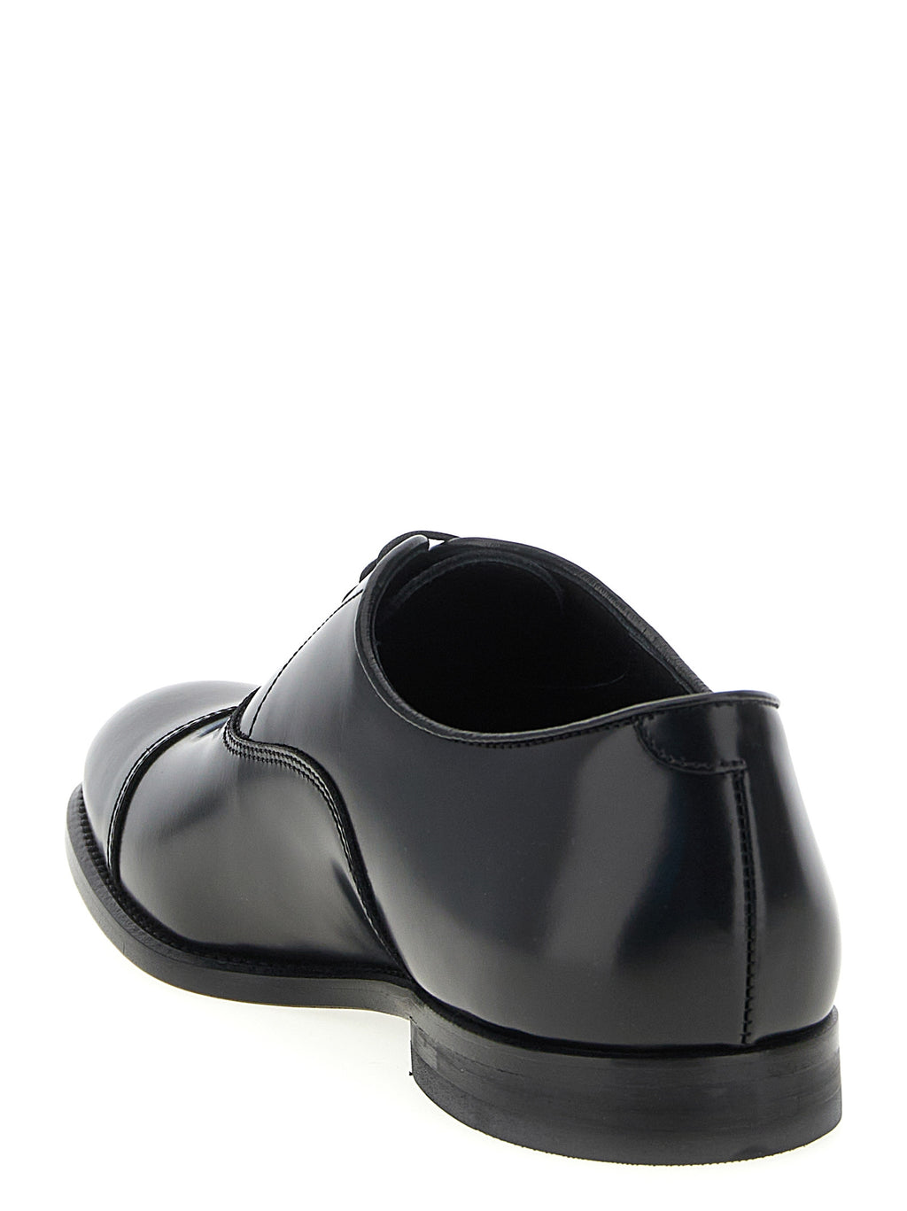 Doucal's Black Calfskin Oxfords And Derbies