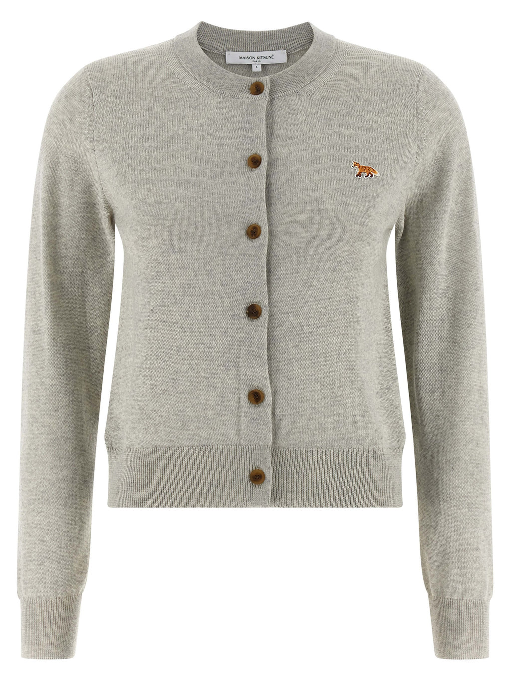 Maison Kitsuné Gray Virgin Wool Cardigan
