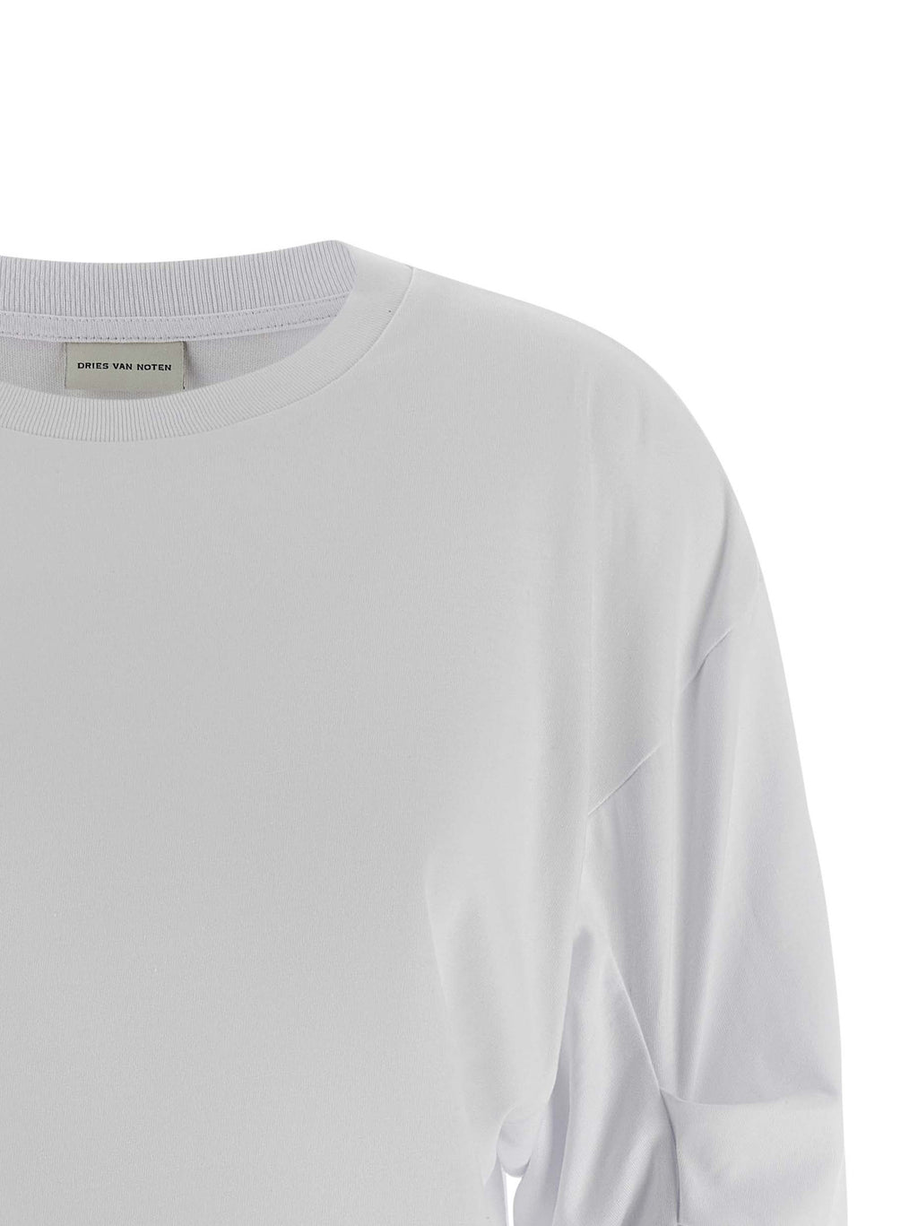 Dries Van Noten White Cotton Long Sleeve T-Shirt