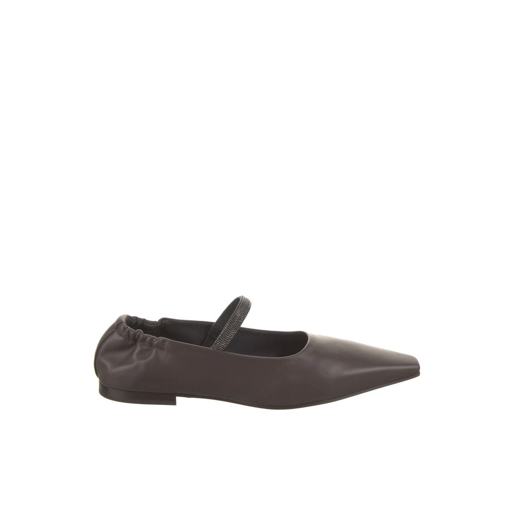 Brunello Cucinelli Brown Leather Flats