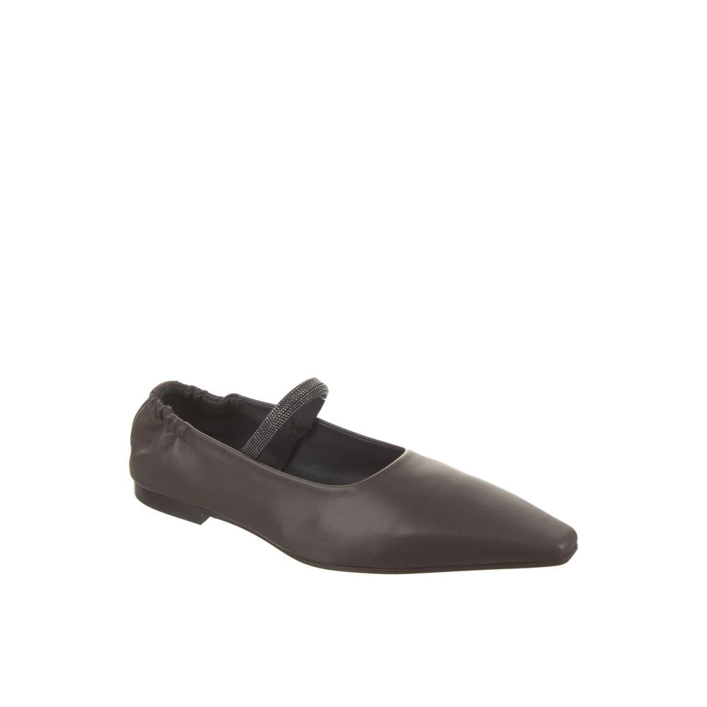 Brunello Cucinelli Brown Leather Flats