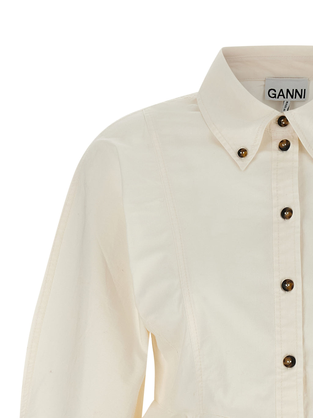 Ganni White Cotton Blouse