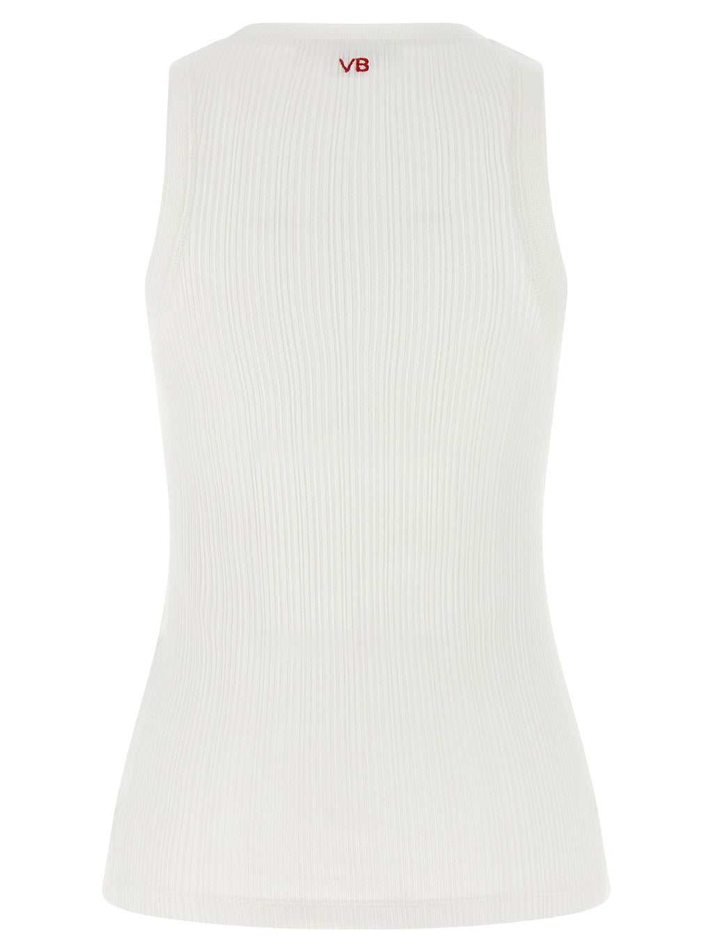 Victoria Beckham White Cotton Sleeveles T-Shirt