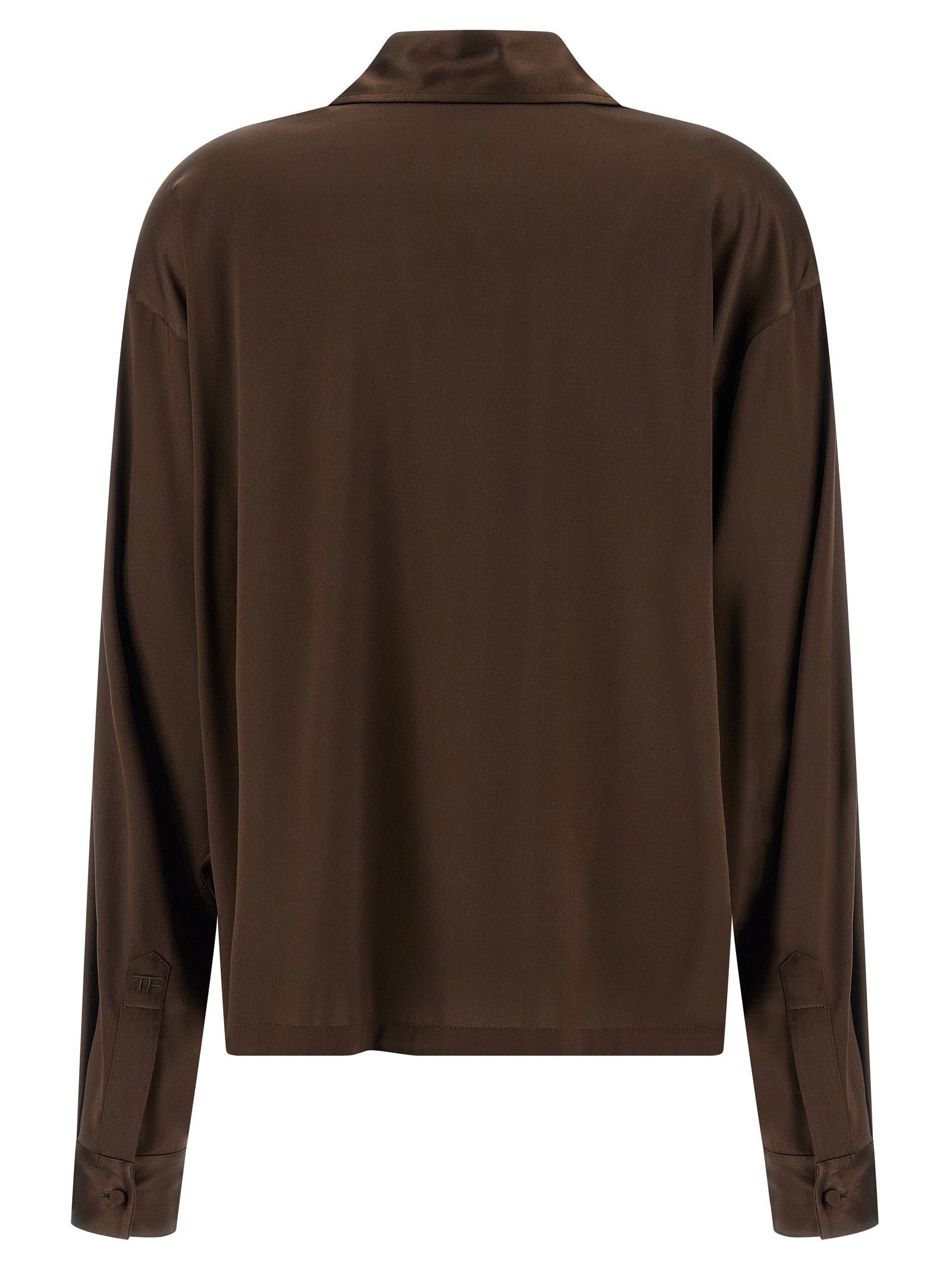 Tom Ford Brown Silk Polo Shirt