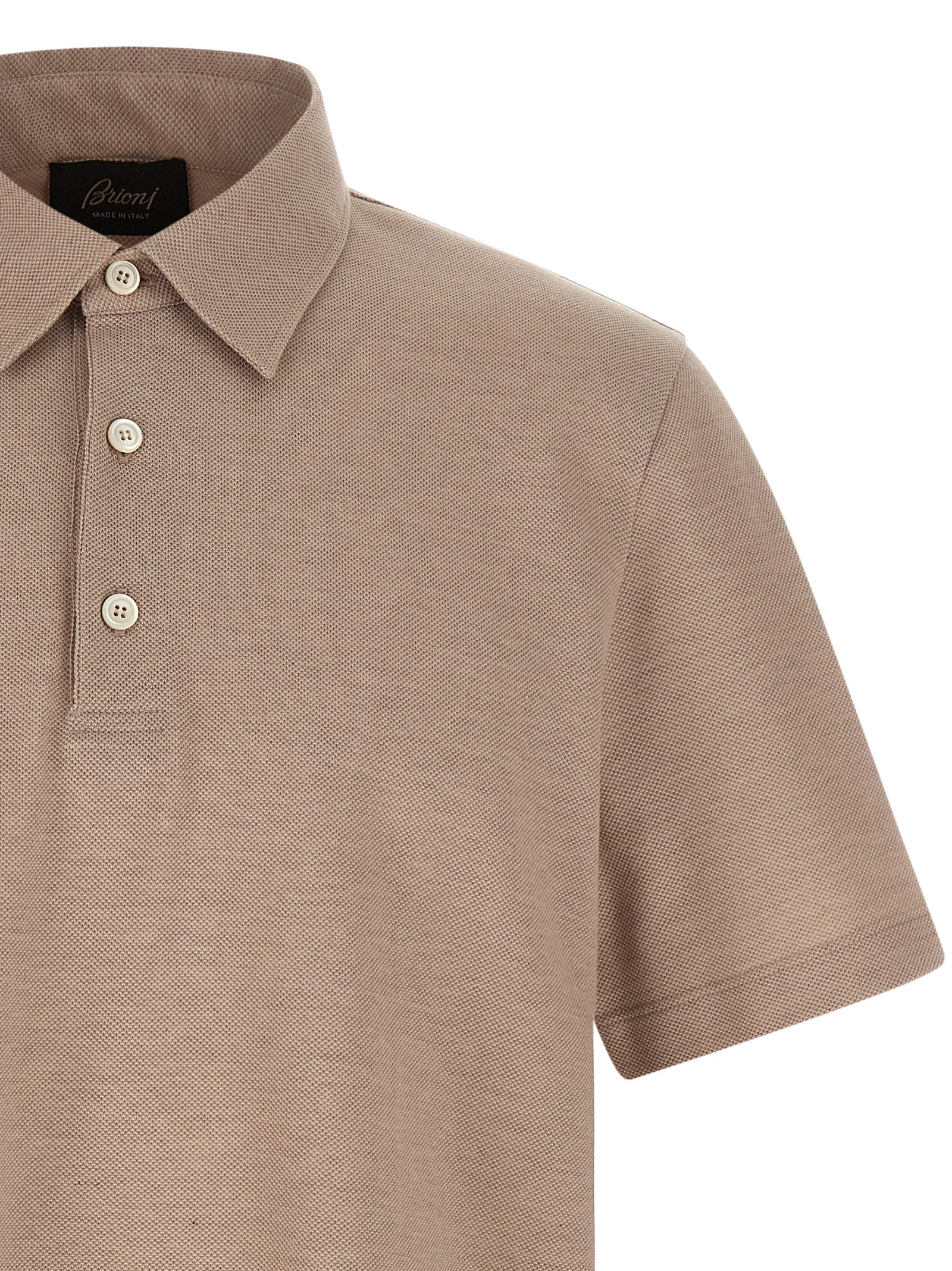 Brioni Beige Cotton Polo Shirt