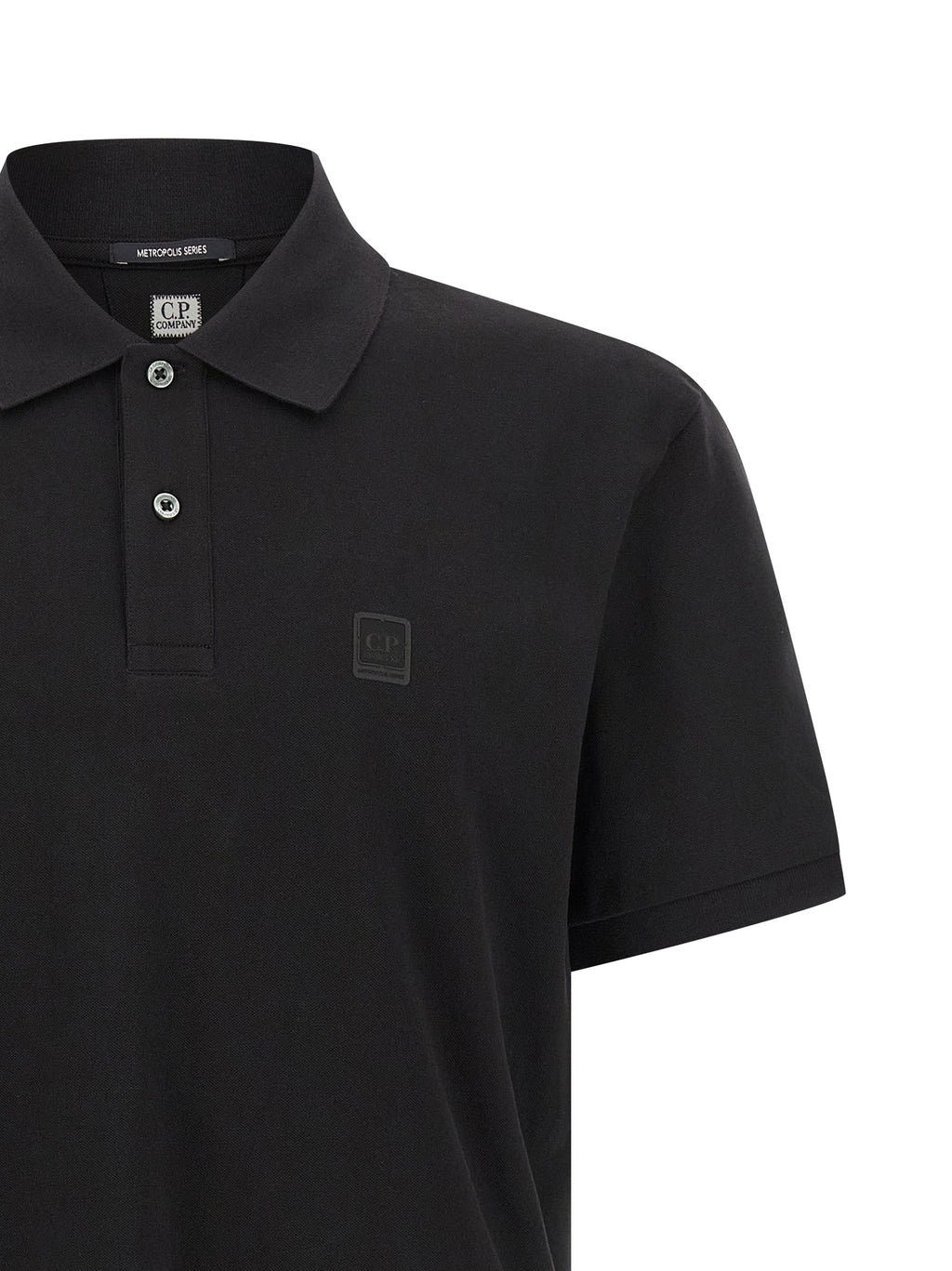 C.P. Company Black Cotton Polo Shirt