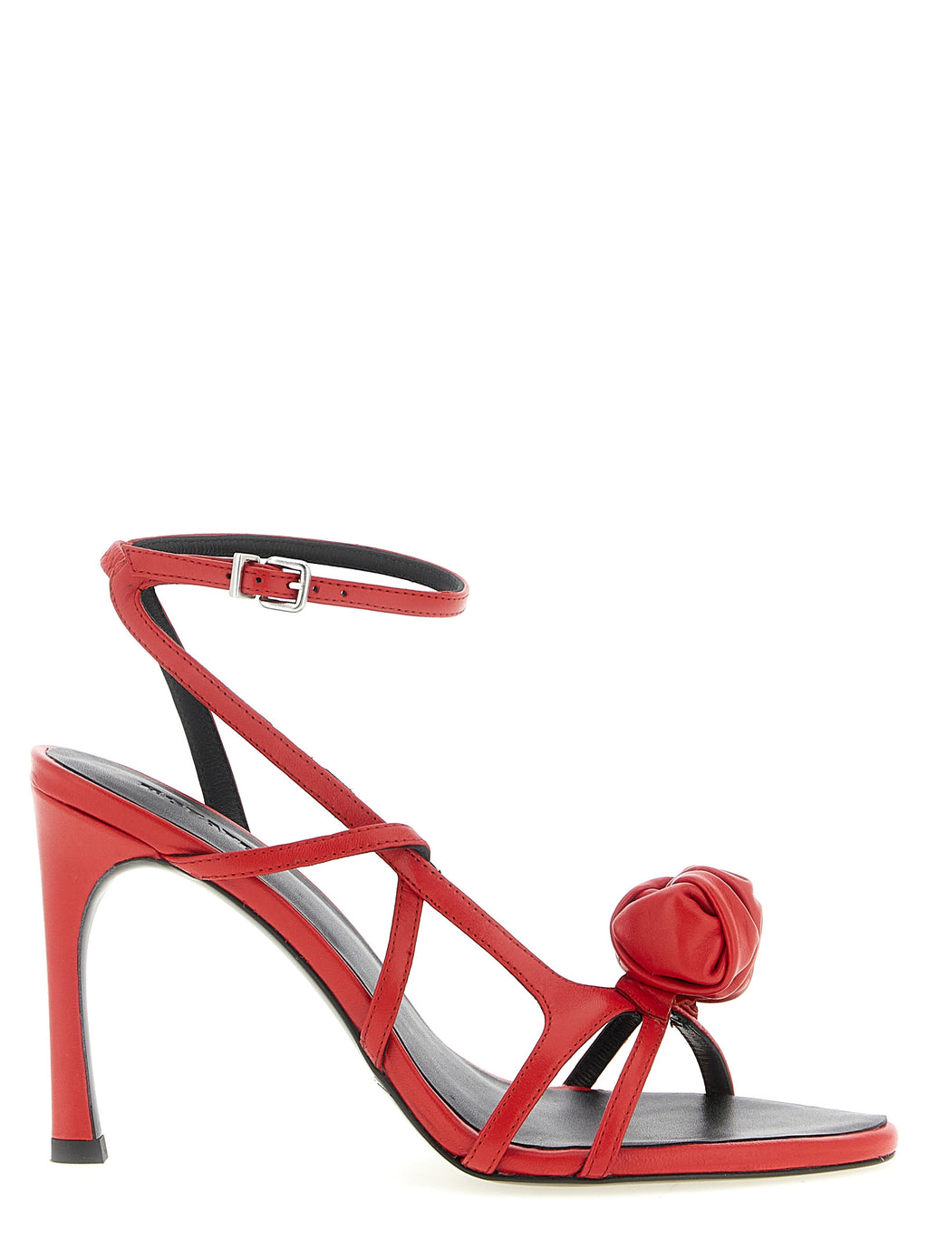 ROTATE BIRGER CHRISTENSEN Red Calfskin Stiletto Heel Sandals