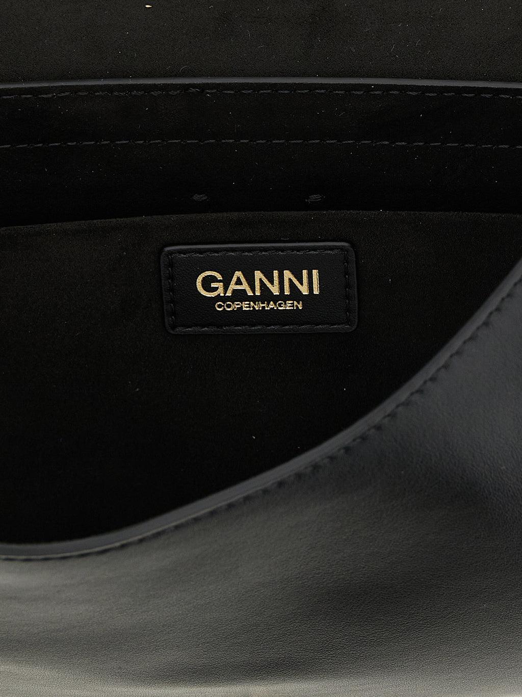 Ganni Black Leather Shoulder Bag