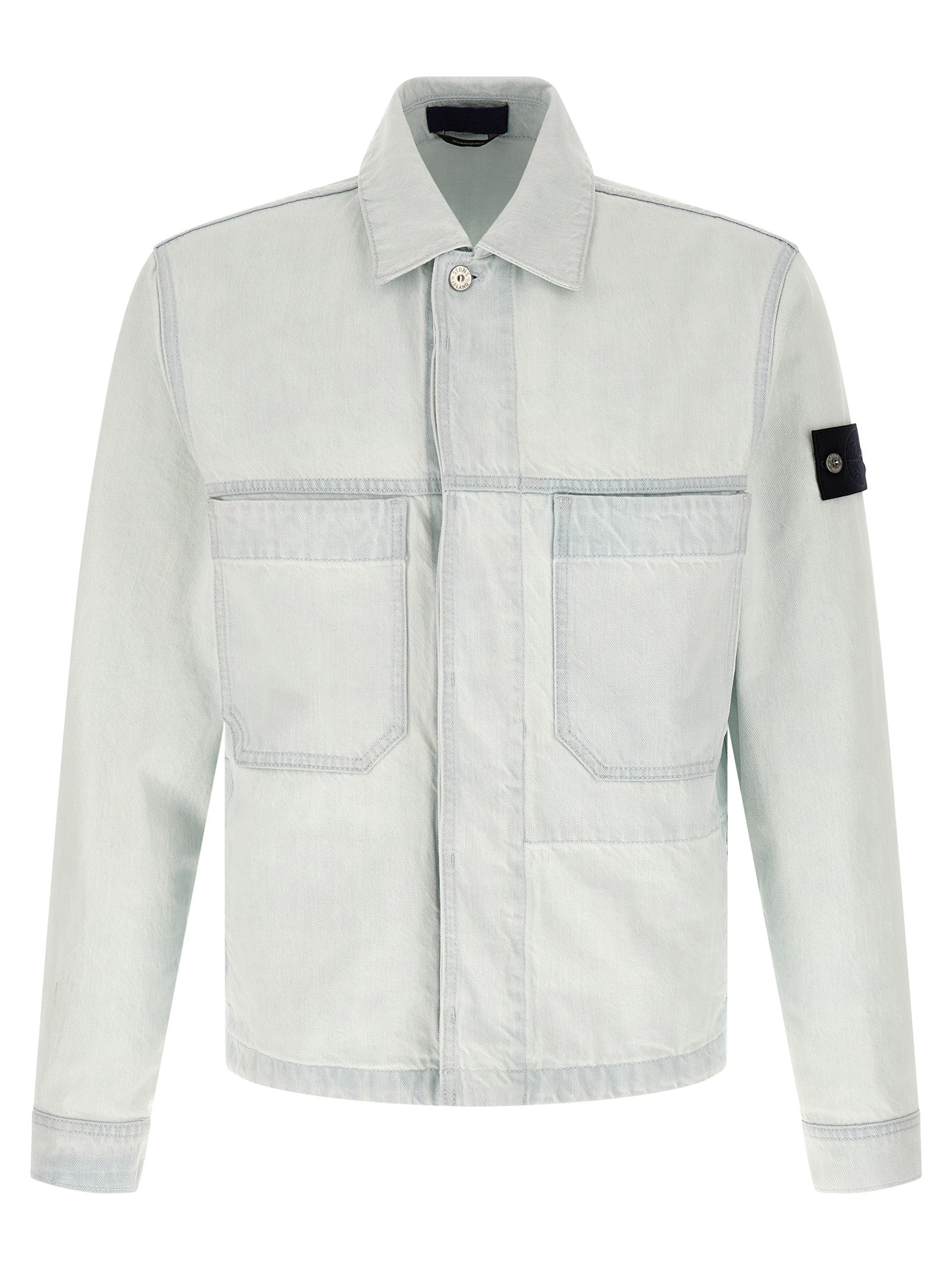 Stone Island Blue Cotton Denim Jacket