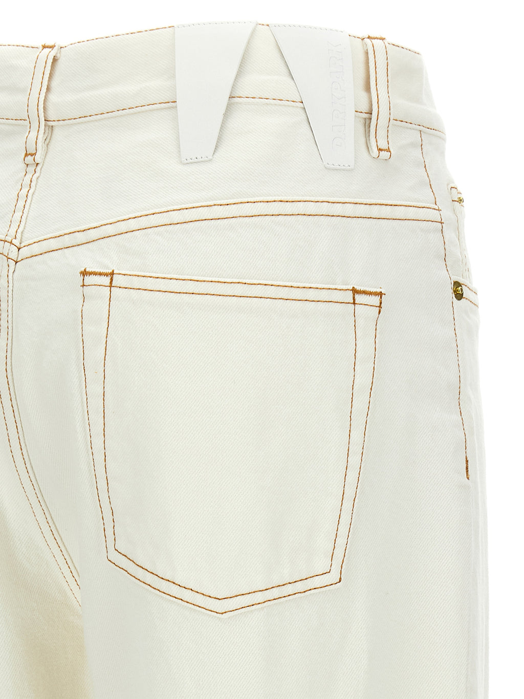 Darkpark White Cotton Straight-Leg Jeans