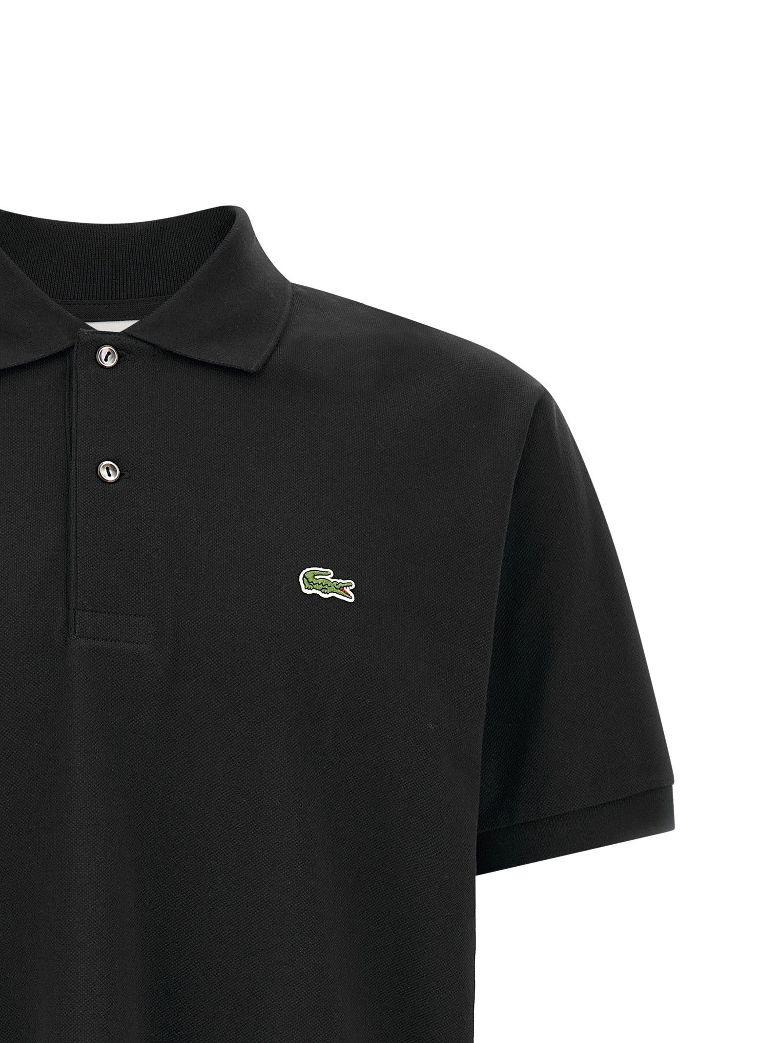 Lacoste Black Cotton Polo Shirt