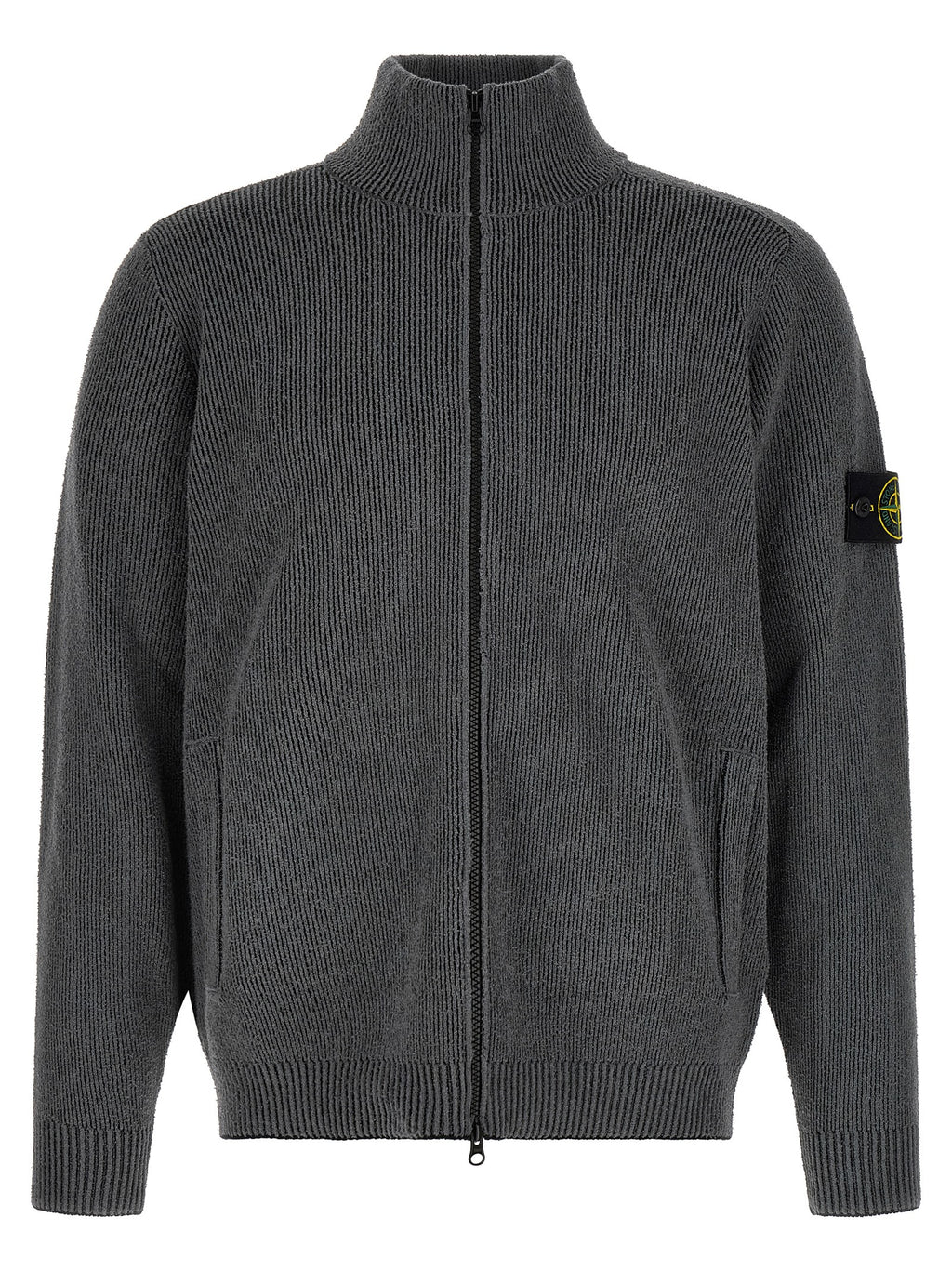 Stone Island Gray Cotton Cardigan