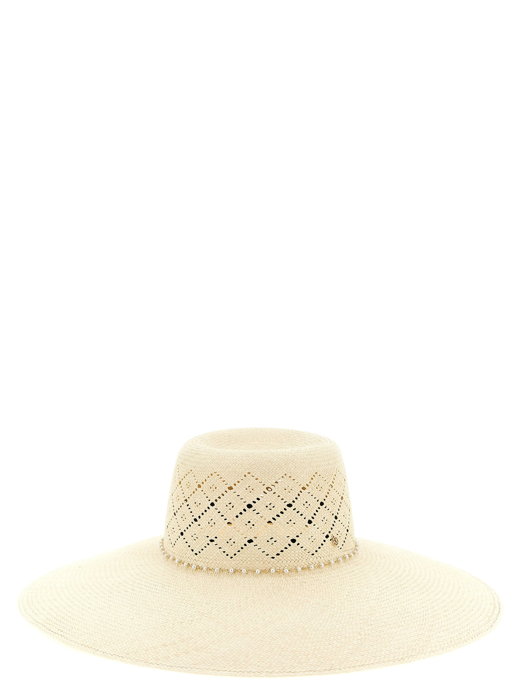 Maison Michel Beige Fabric Sunhat