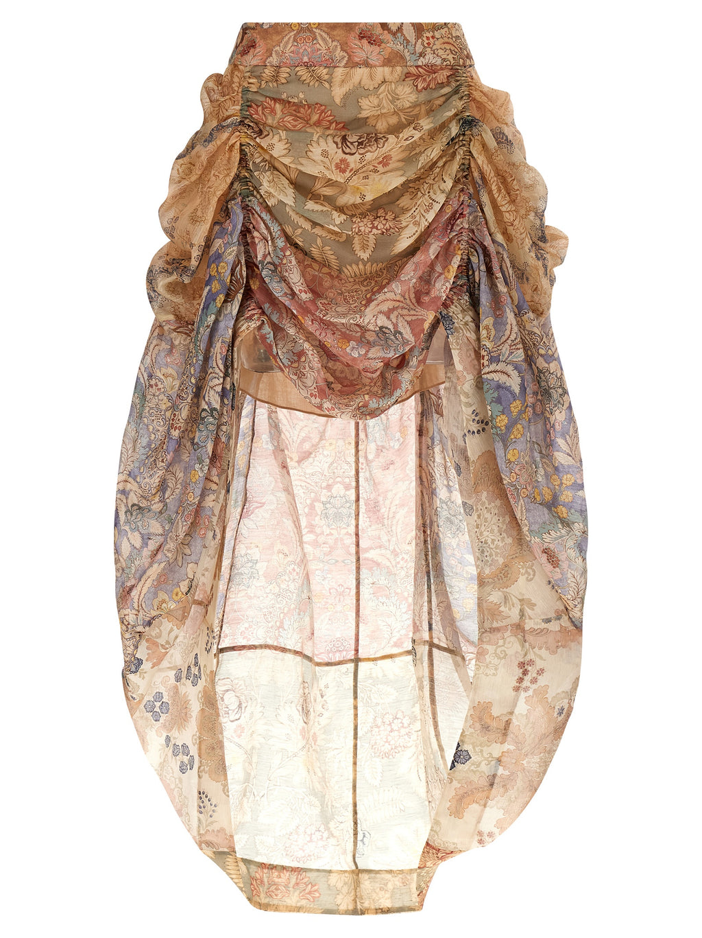 Zimmermann Multicolor Linen Midi Skirt