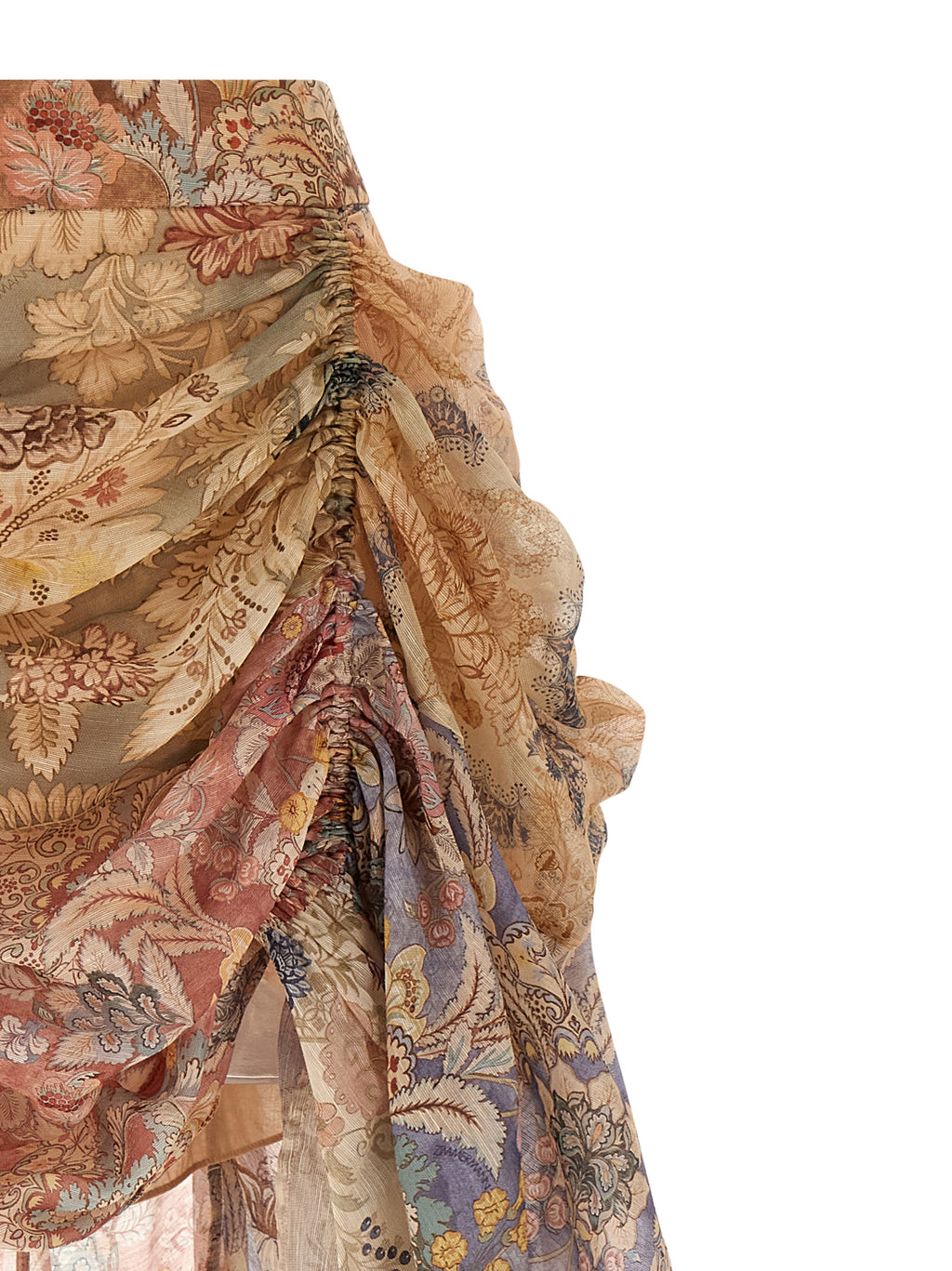 Zimmermann Multicolor Linen Midi Skirt