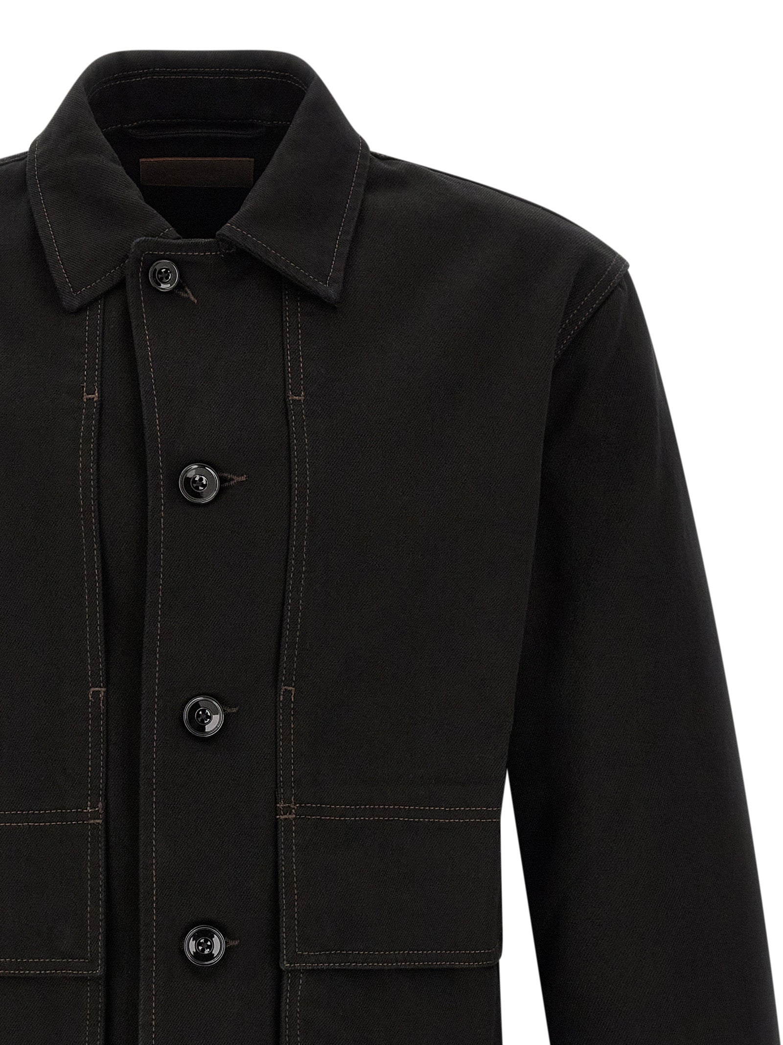 Lemaire Black Cotton Denim Jacket